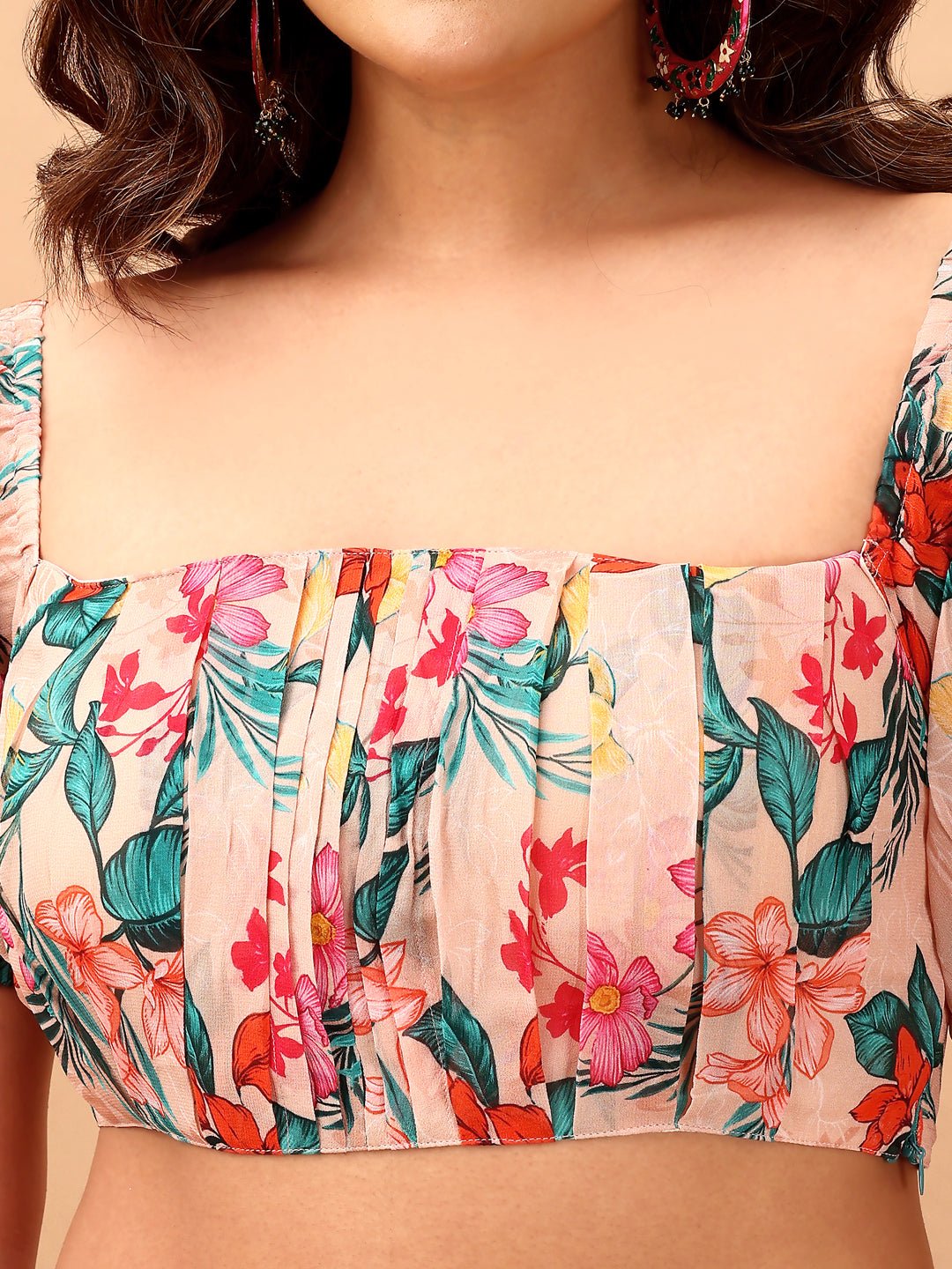 Floral fantasy peachy blouse