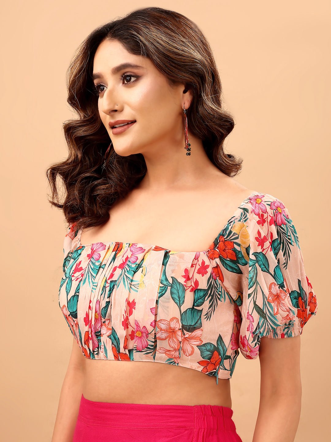 Floral fantasy peachy blouse