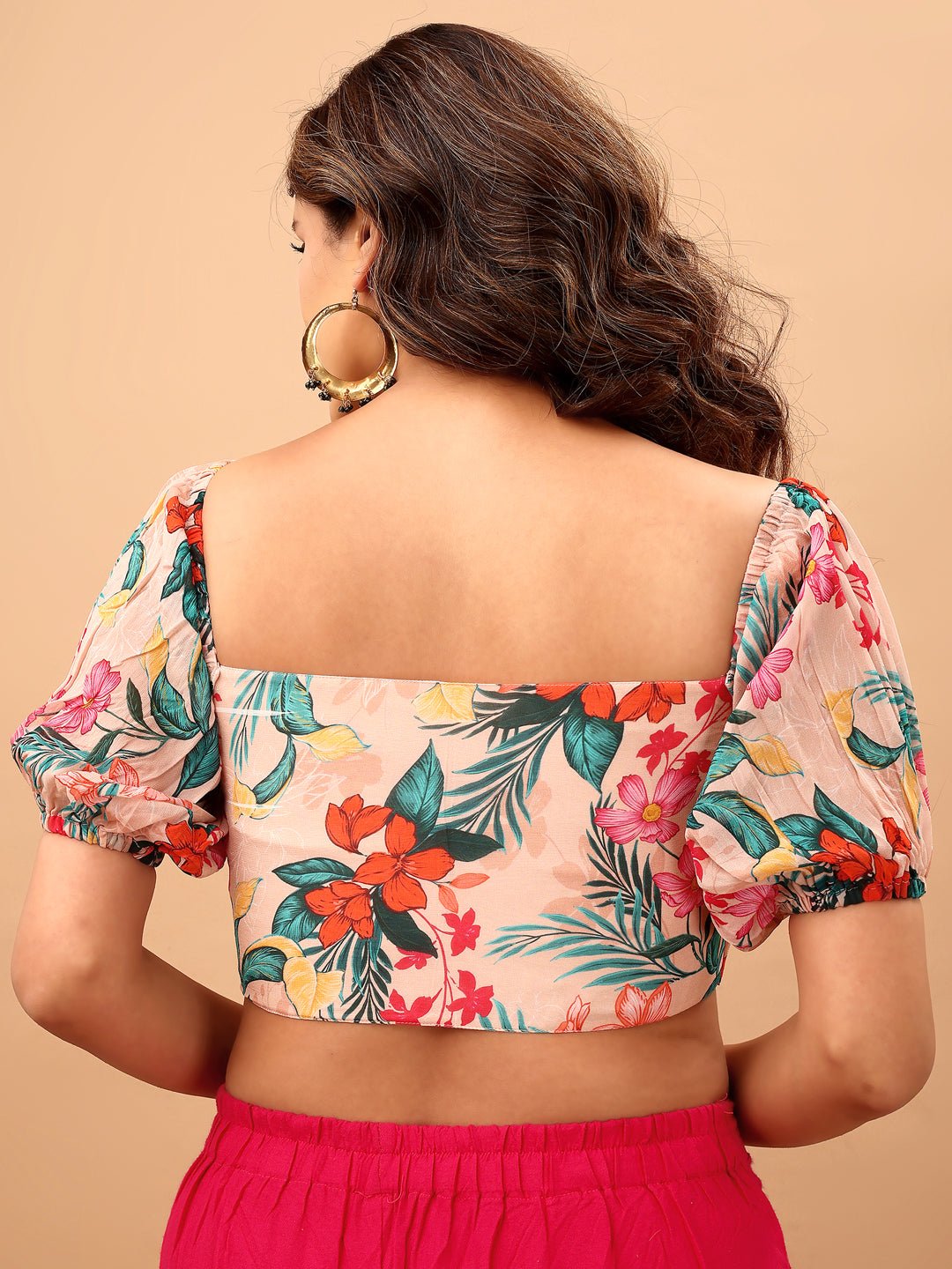 Floral fantasy peachy blouse