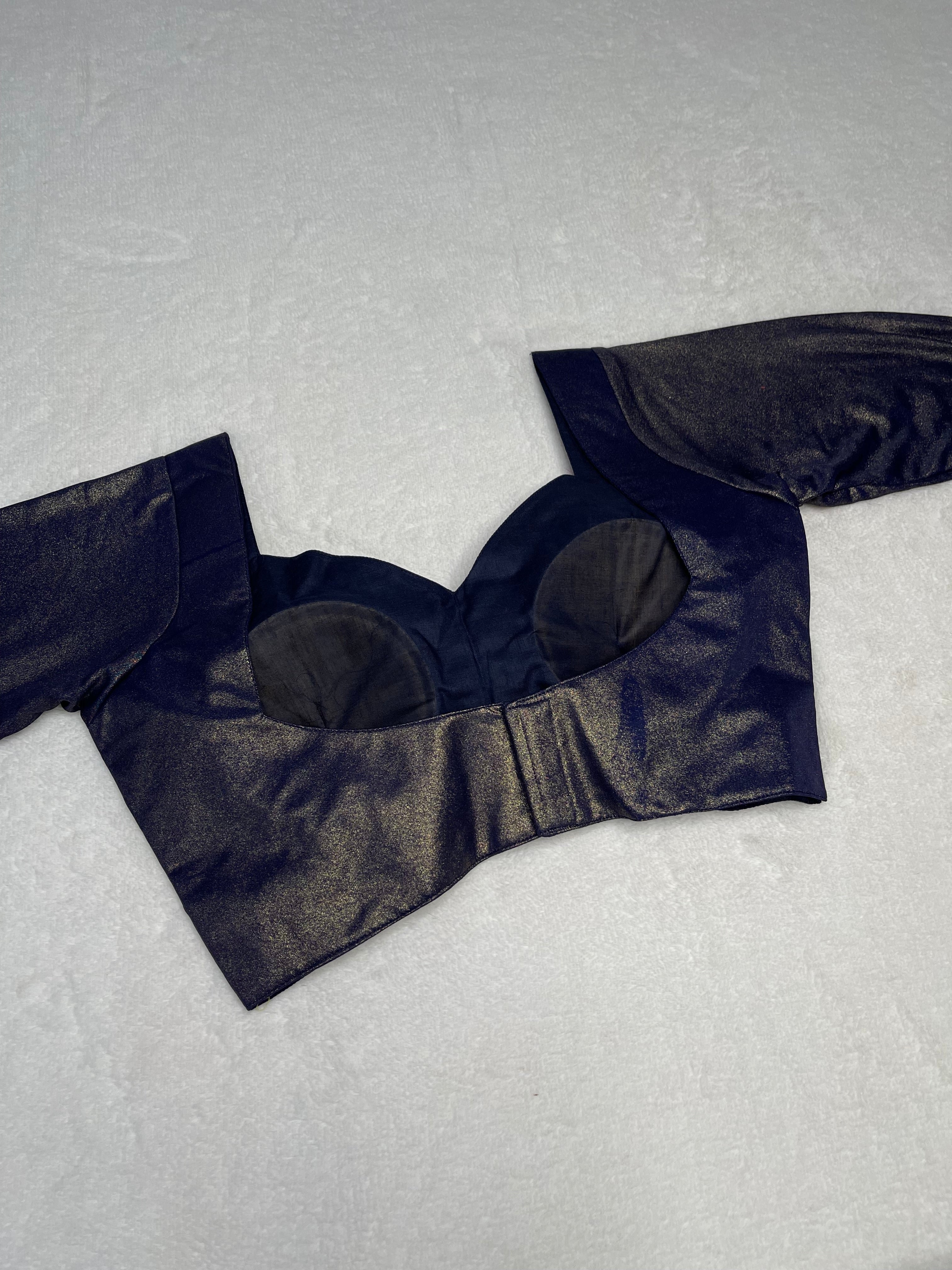 Navy Blue Dhupion Blouse