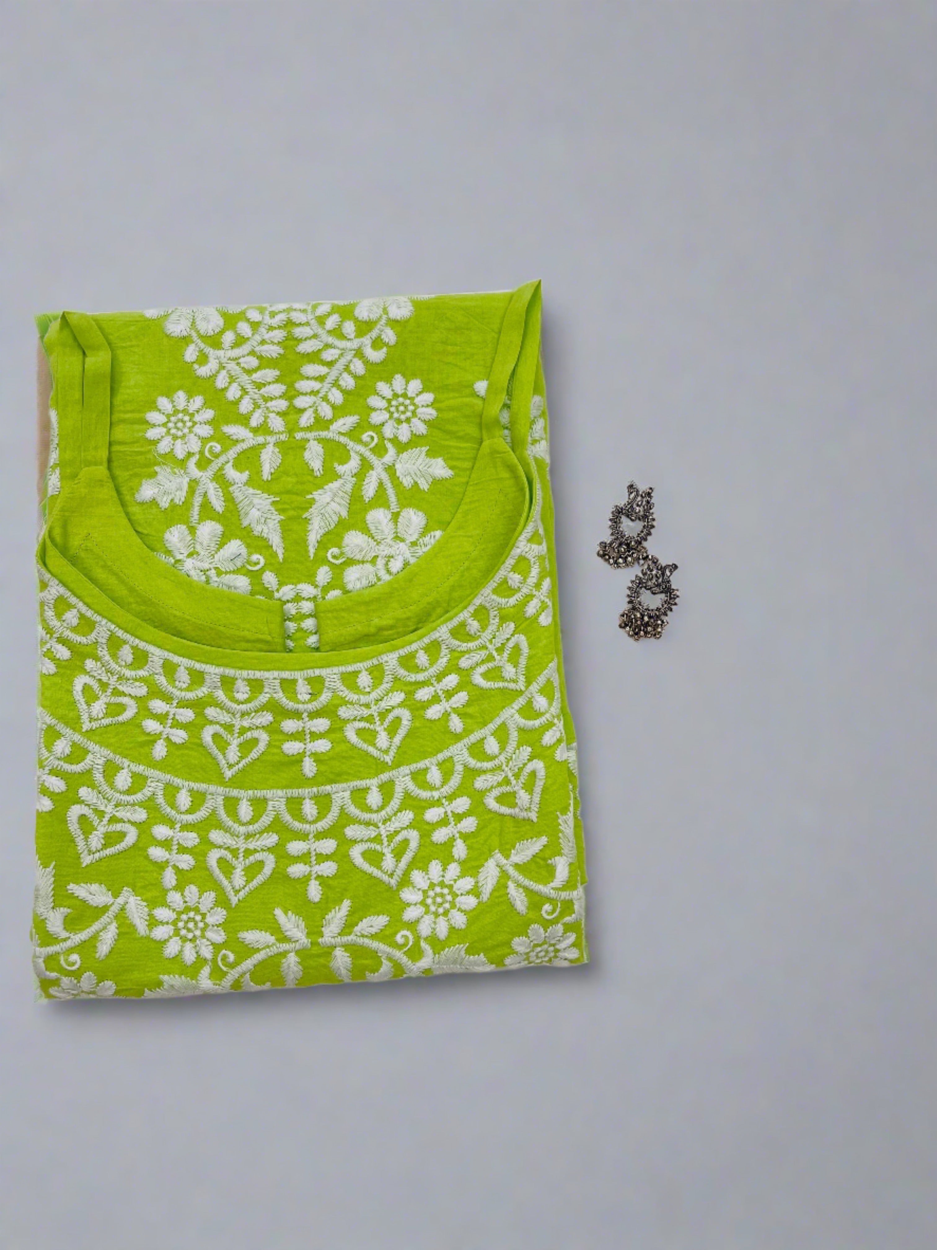 Noori Lime Green Cotton Kurta