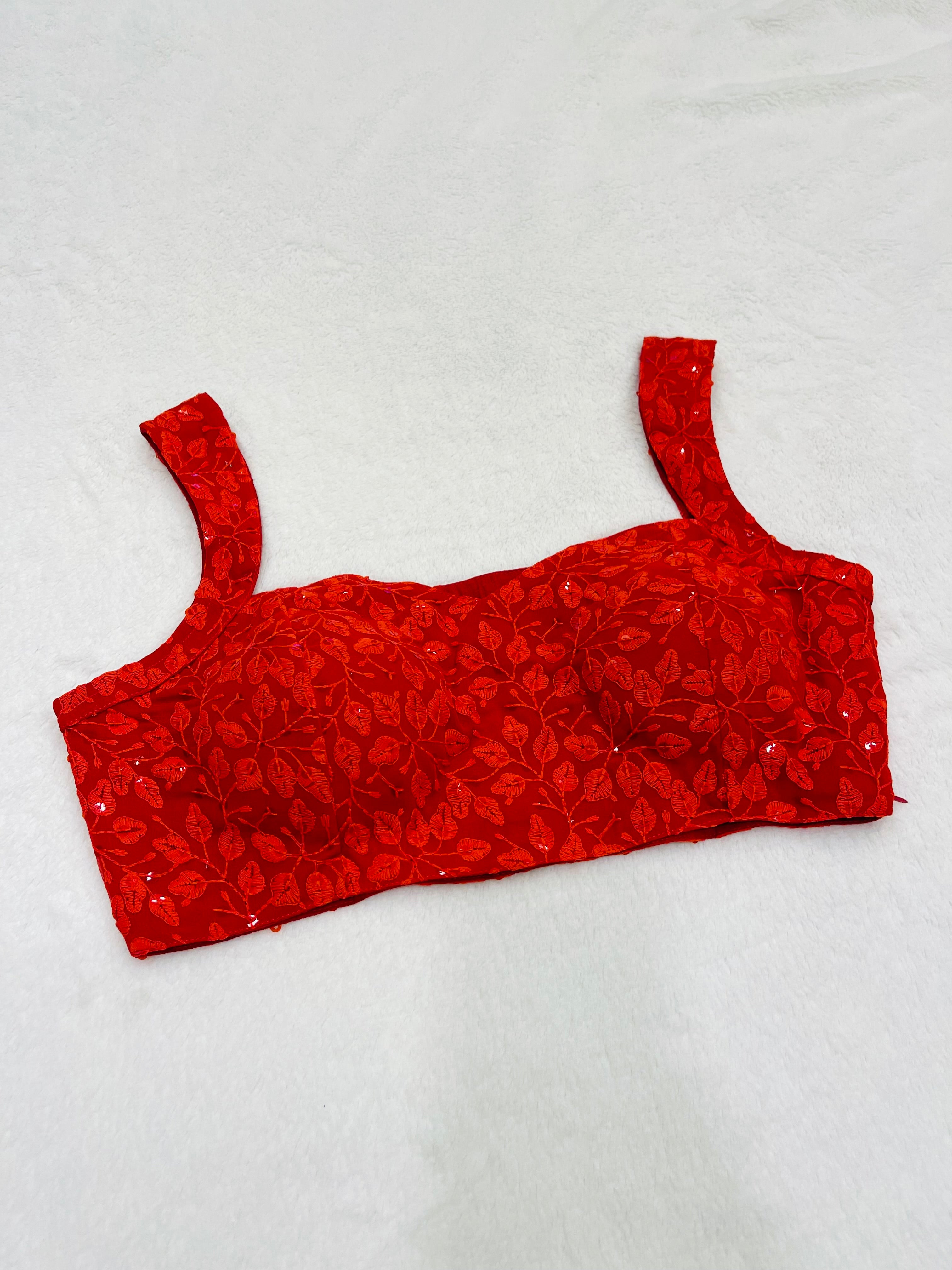 Kaveri Red Petal Print Blouses
