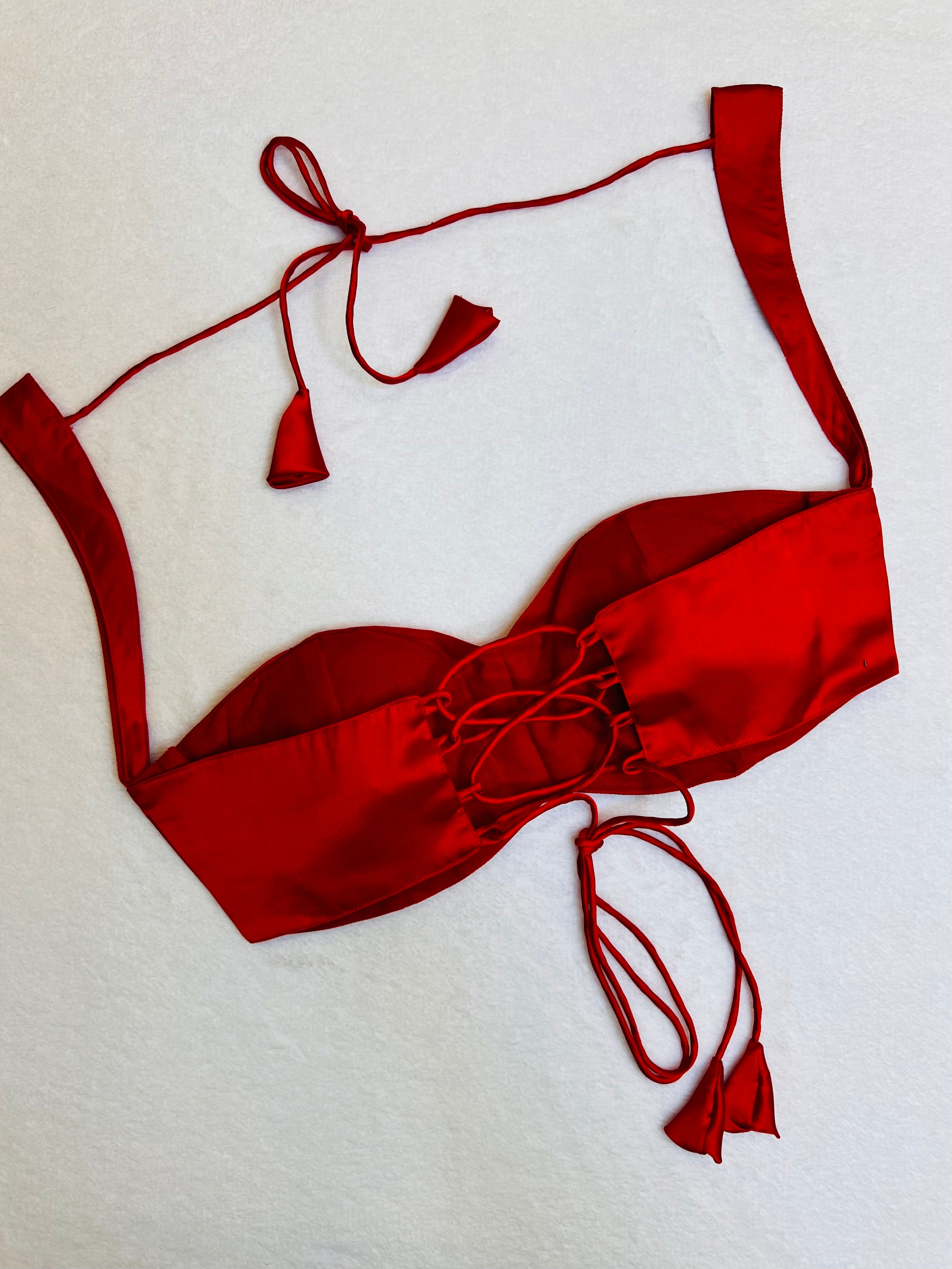 Kashish Red Satin Blouse