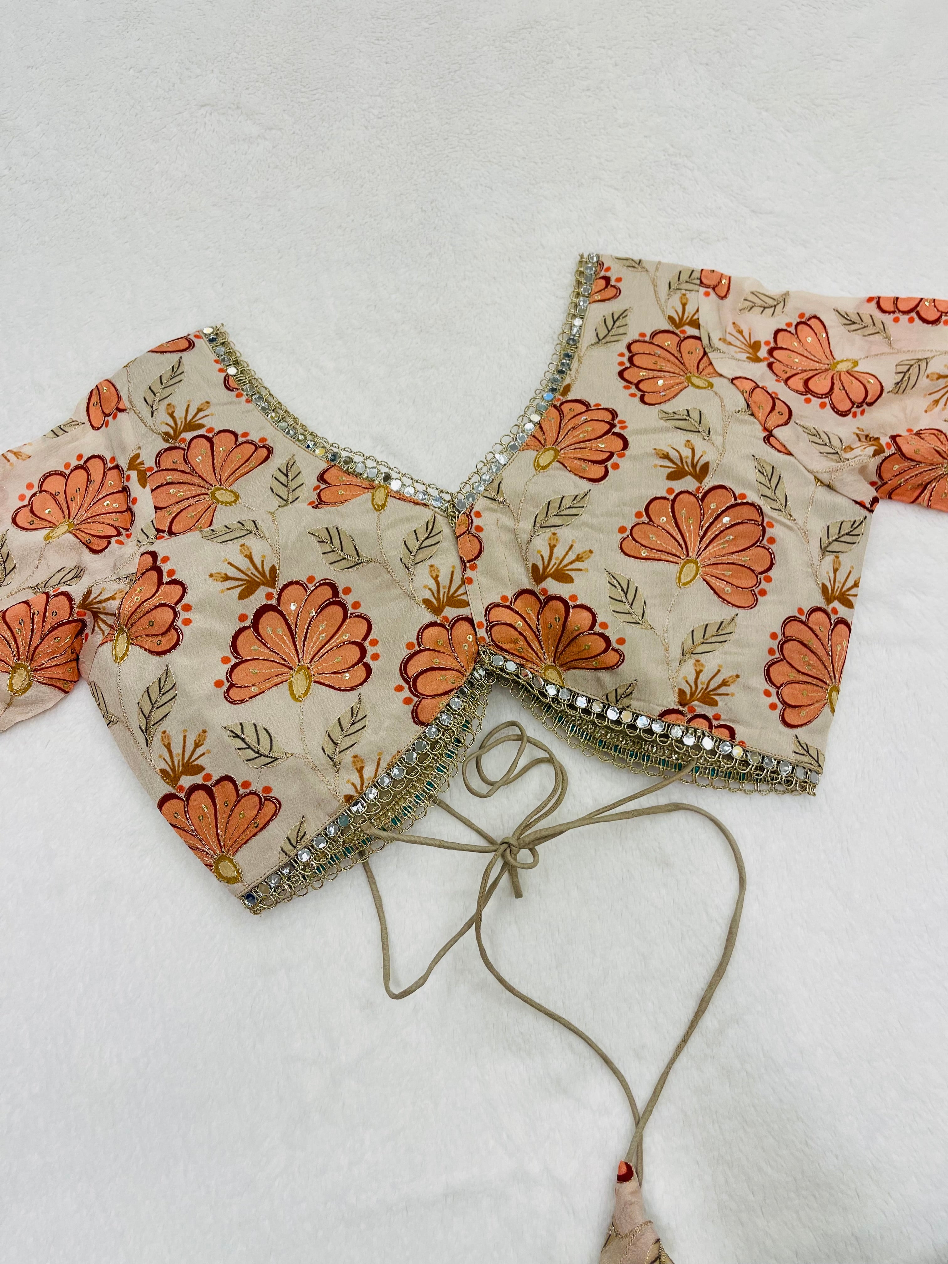 Divine Peach Rust Sabyasachi Style Blouse