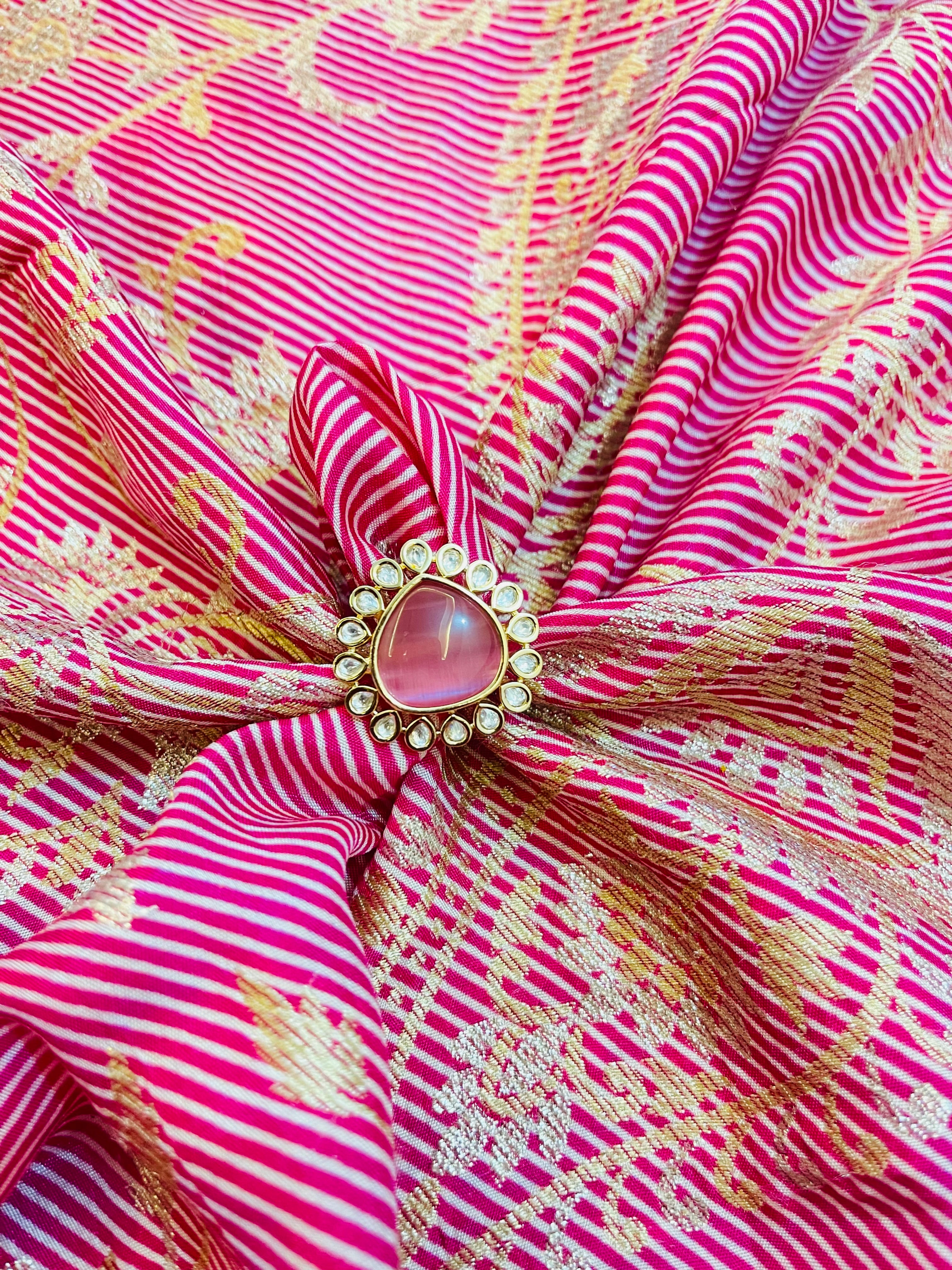 Damini Pink Petal Adjustable Ring