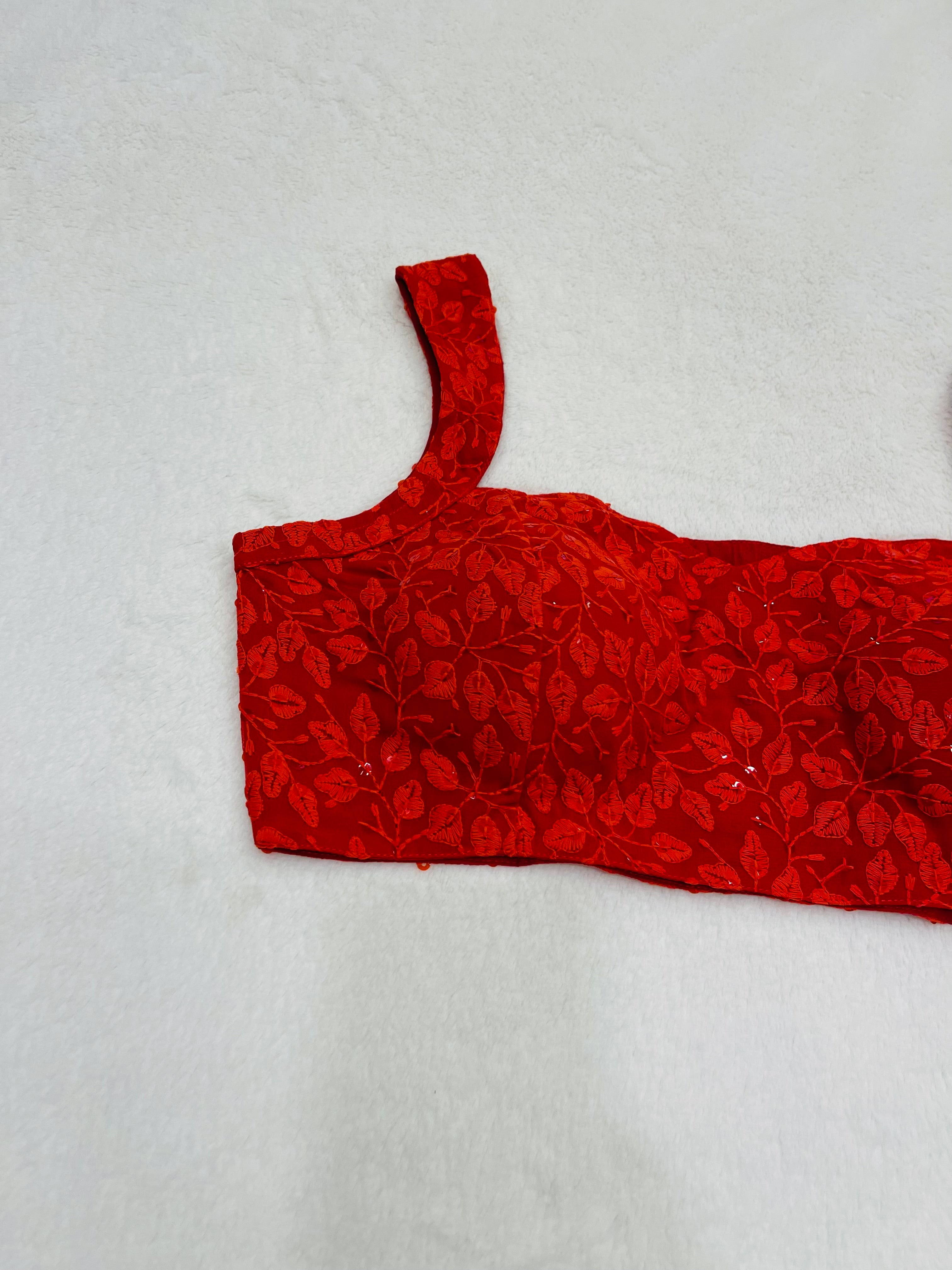 Kaveri Red Petal Print Blouses