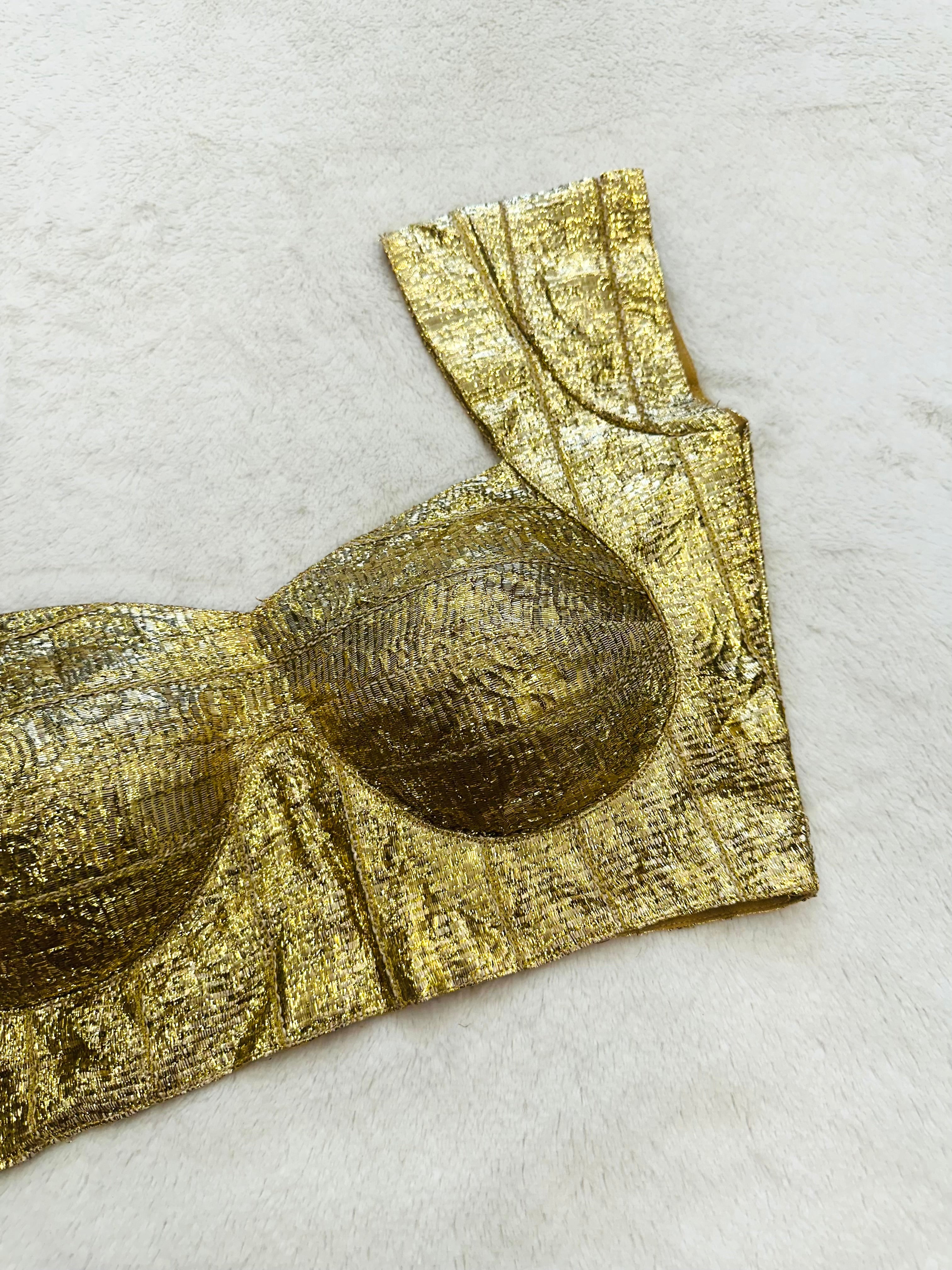 Gold Caps Sleeve Blouse