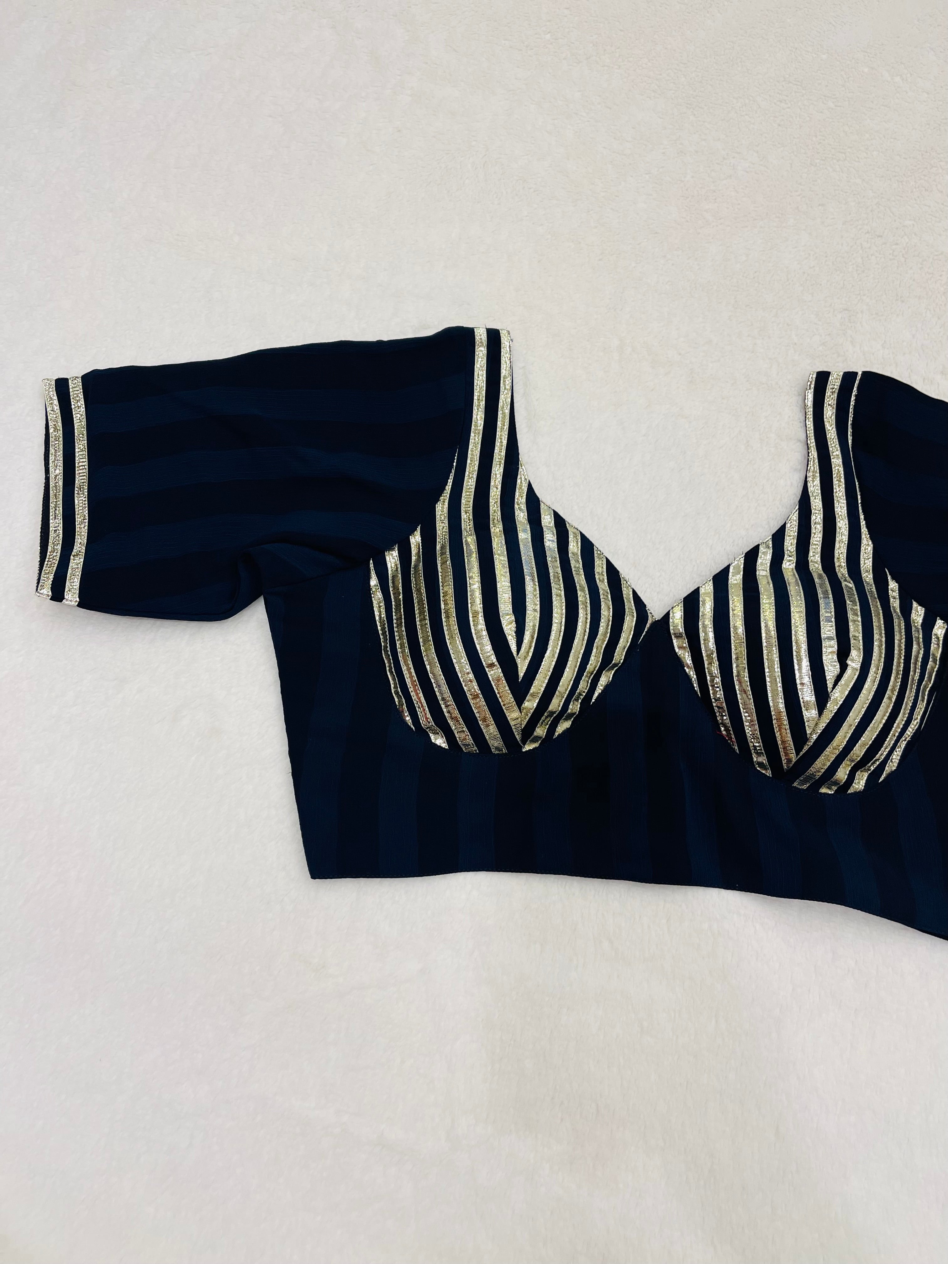 Navy Blue Gotta Work Sleeves Blouse