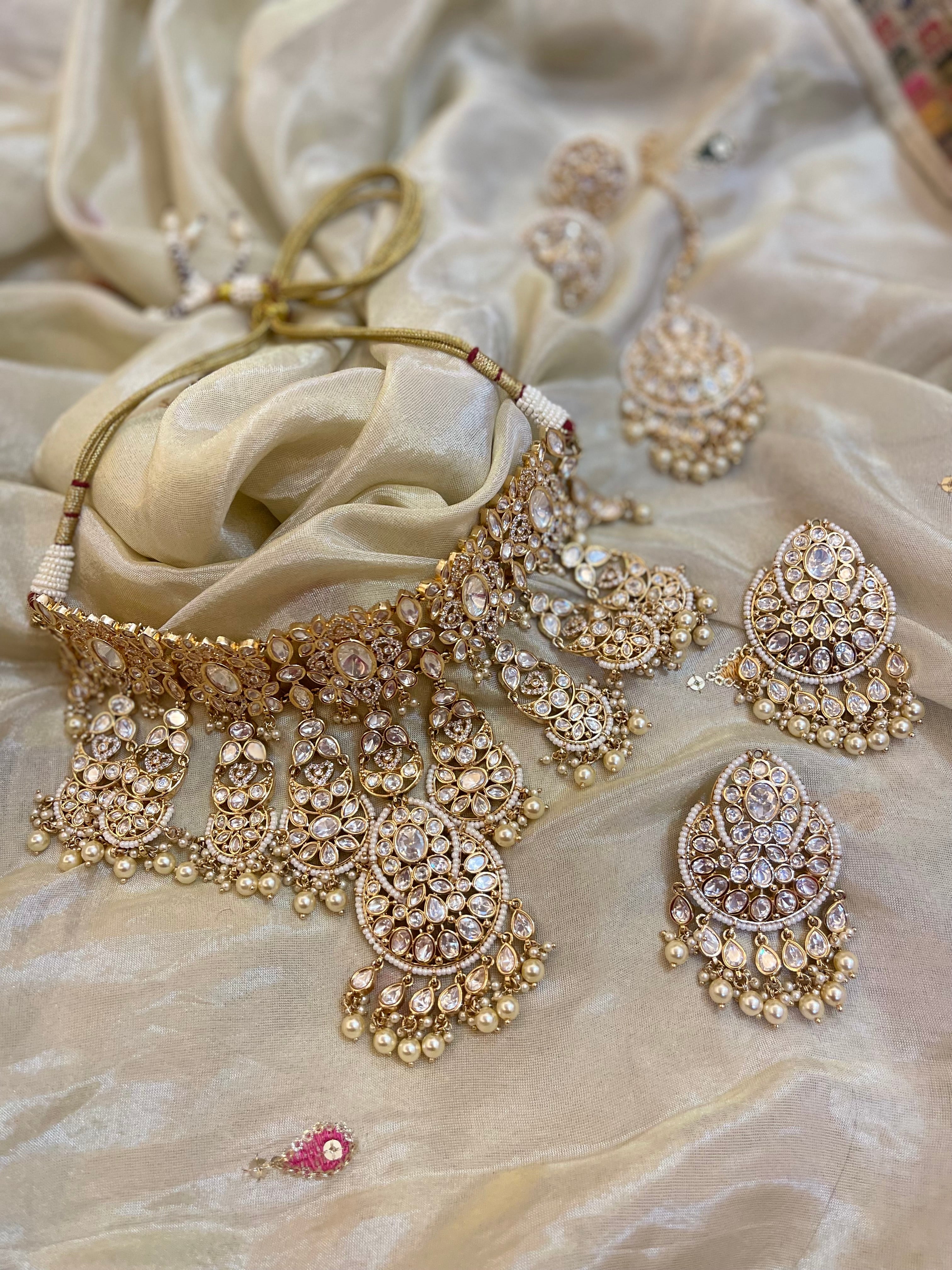 Damini Golden Glow Bridal Set Necklace
