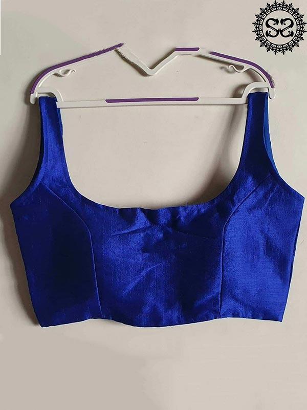 Deep Neck Cotton Silk Blouse
