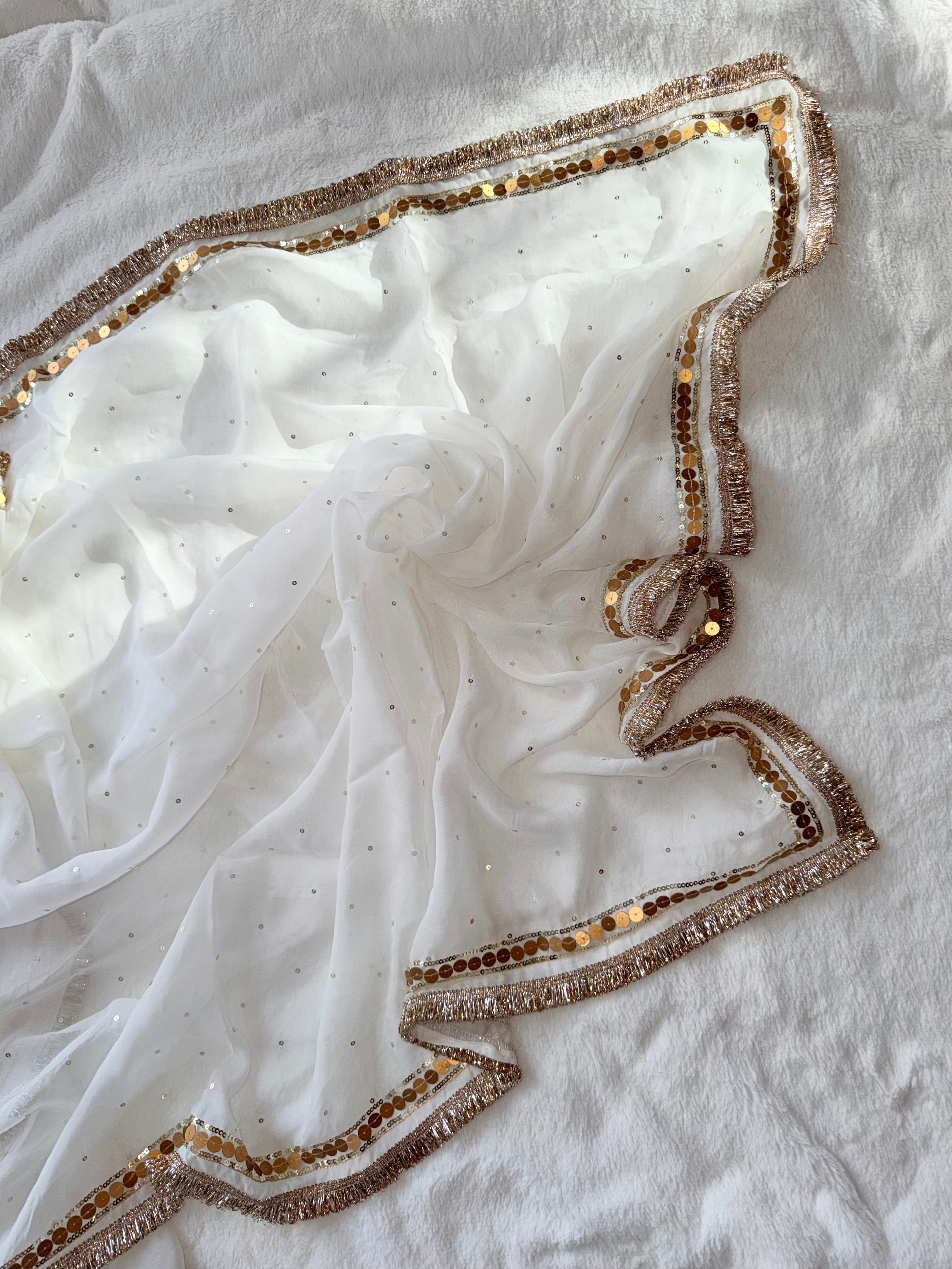 Golden Cloud Handwork saree