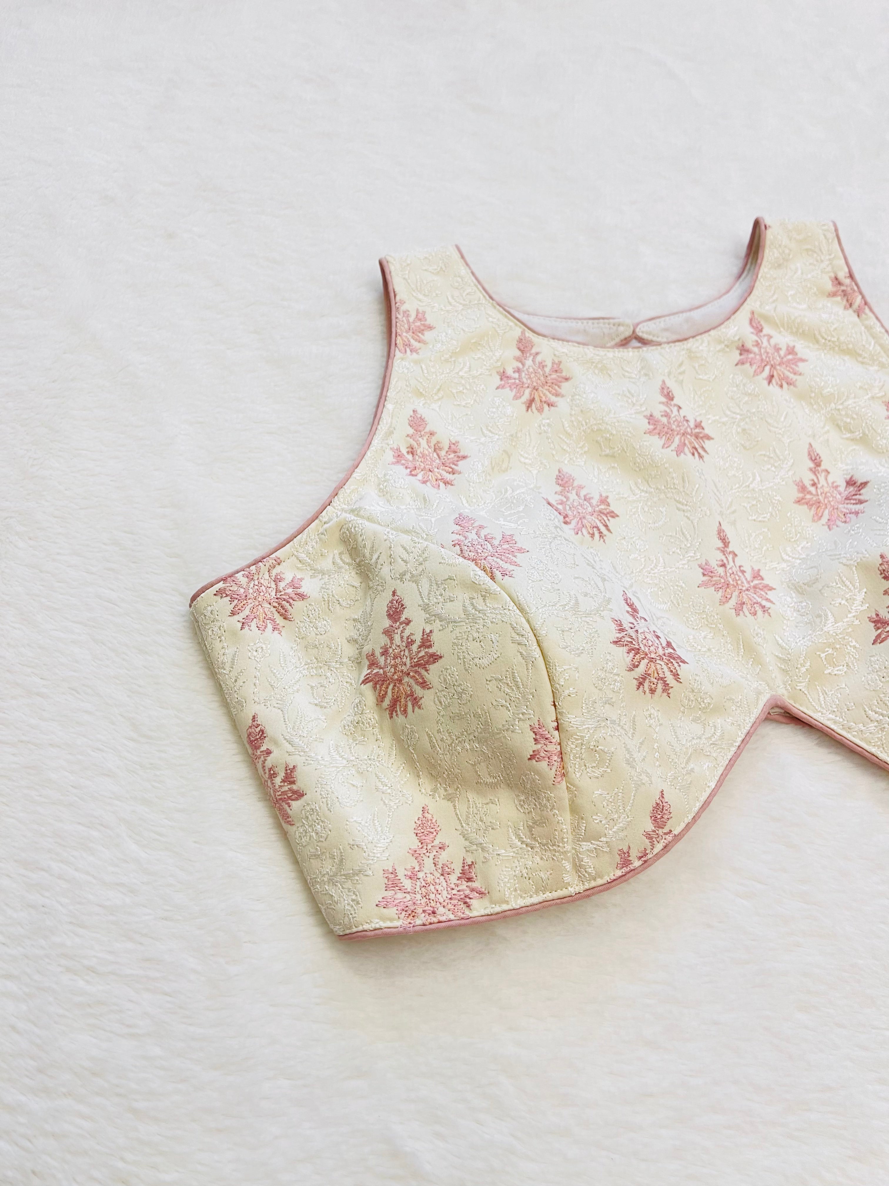 Gazal Offwhite peach Blouse