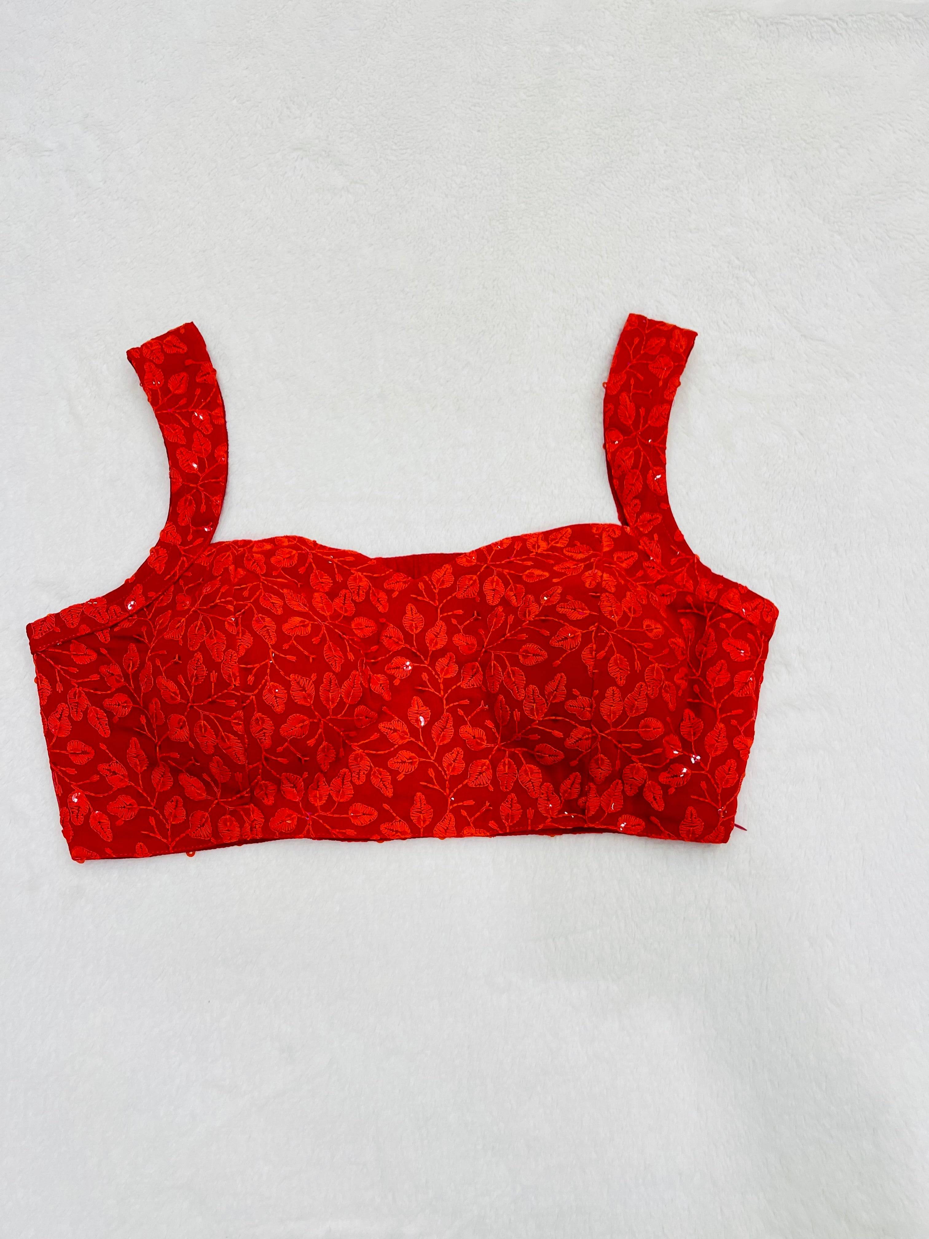 Kaveri Red Petal Print Blouses