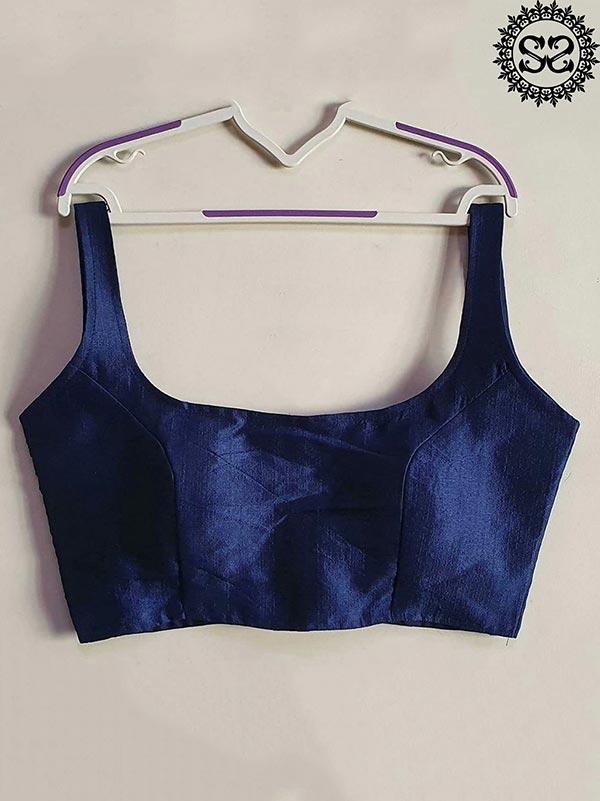 Deep Neck Cotton Silk Blouse