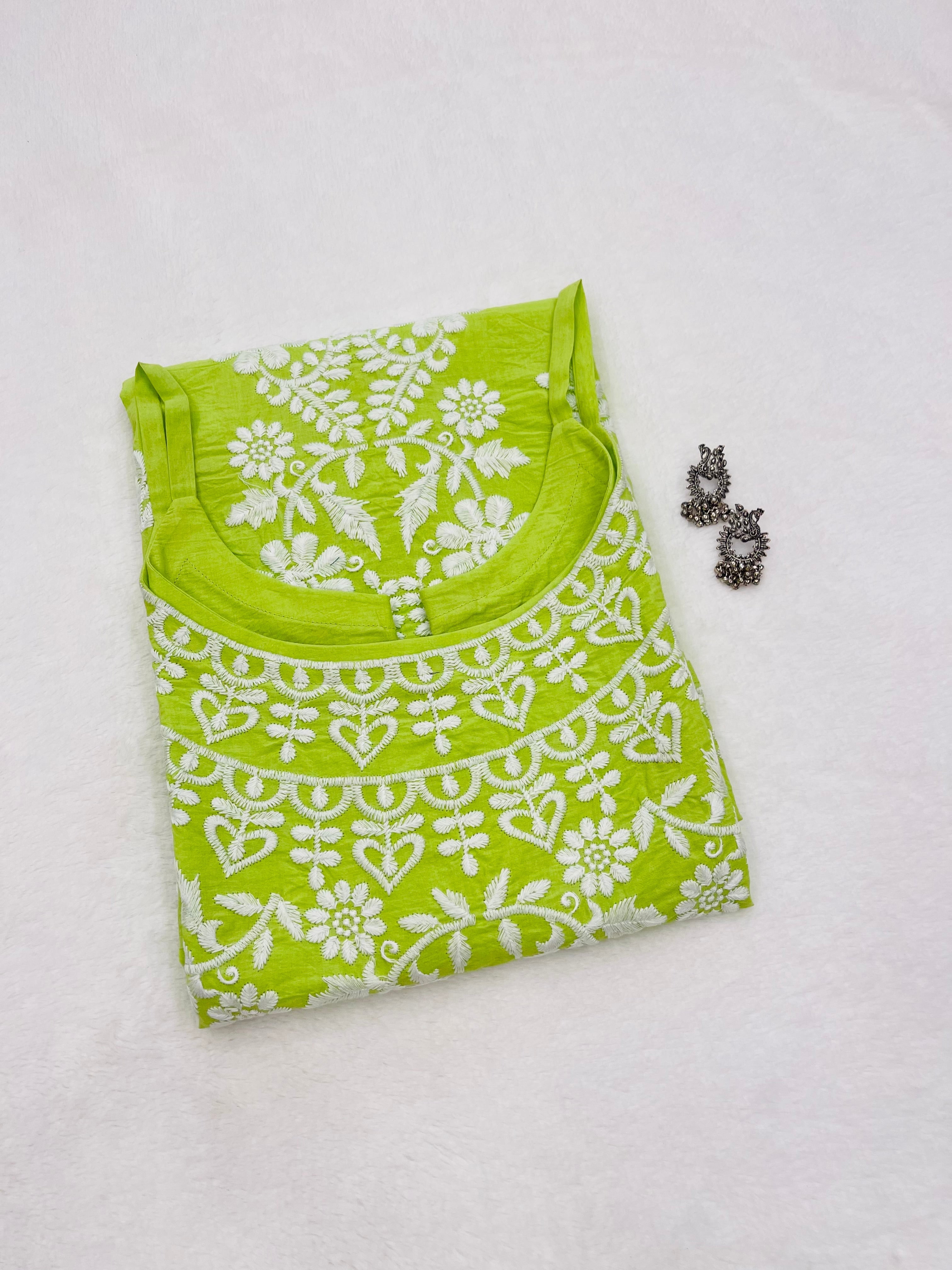 Noori Lime Green Cotton Kurta