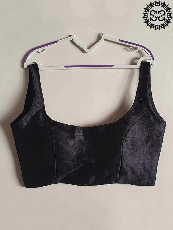 Deep Neck Cotton Silk Blouse