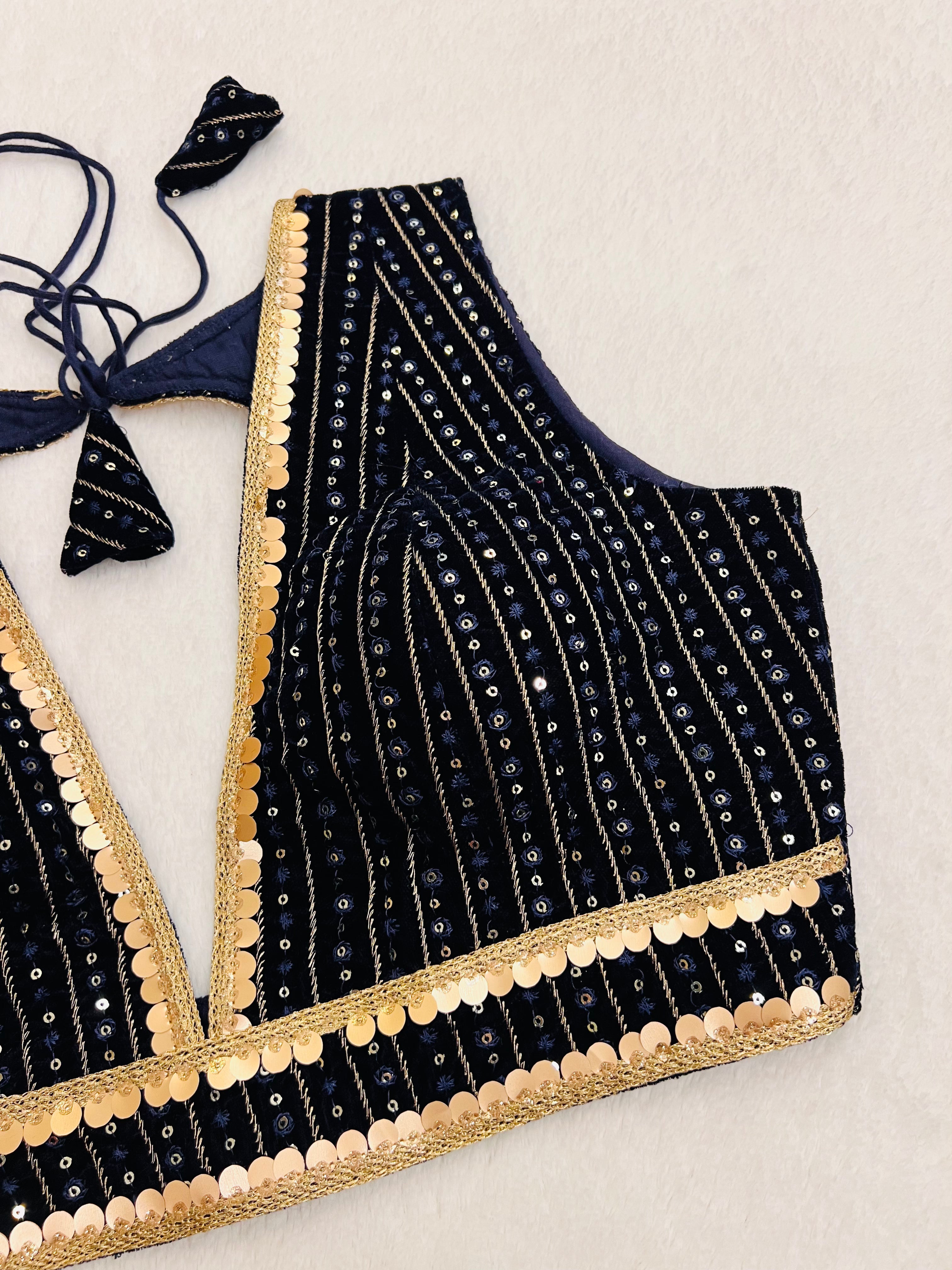 Zariya Sequins Navy blue blouse