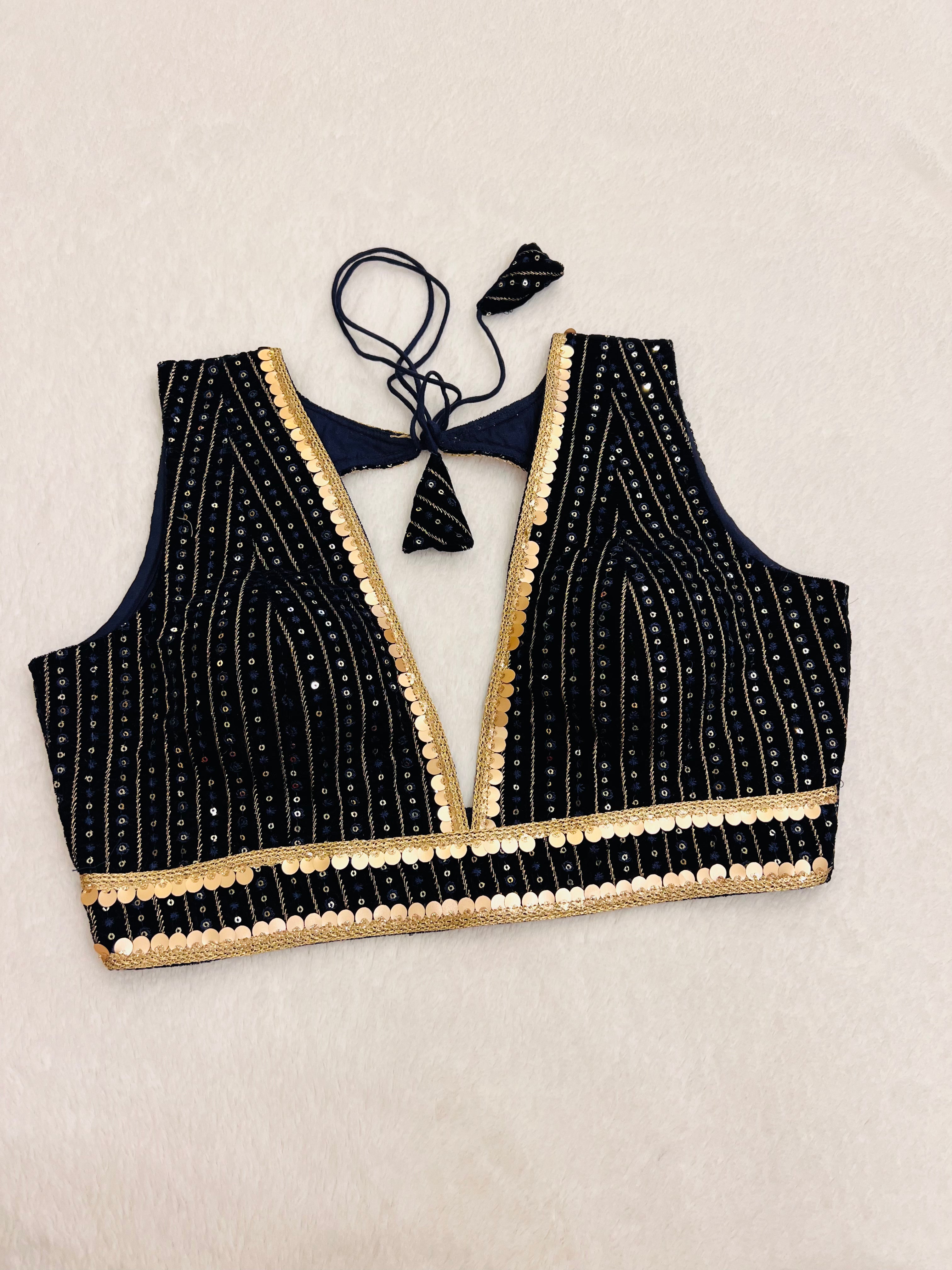 Zariya Sequins Navy blue blouse