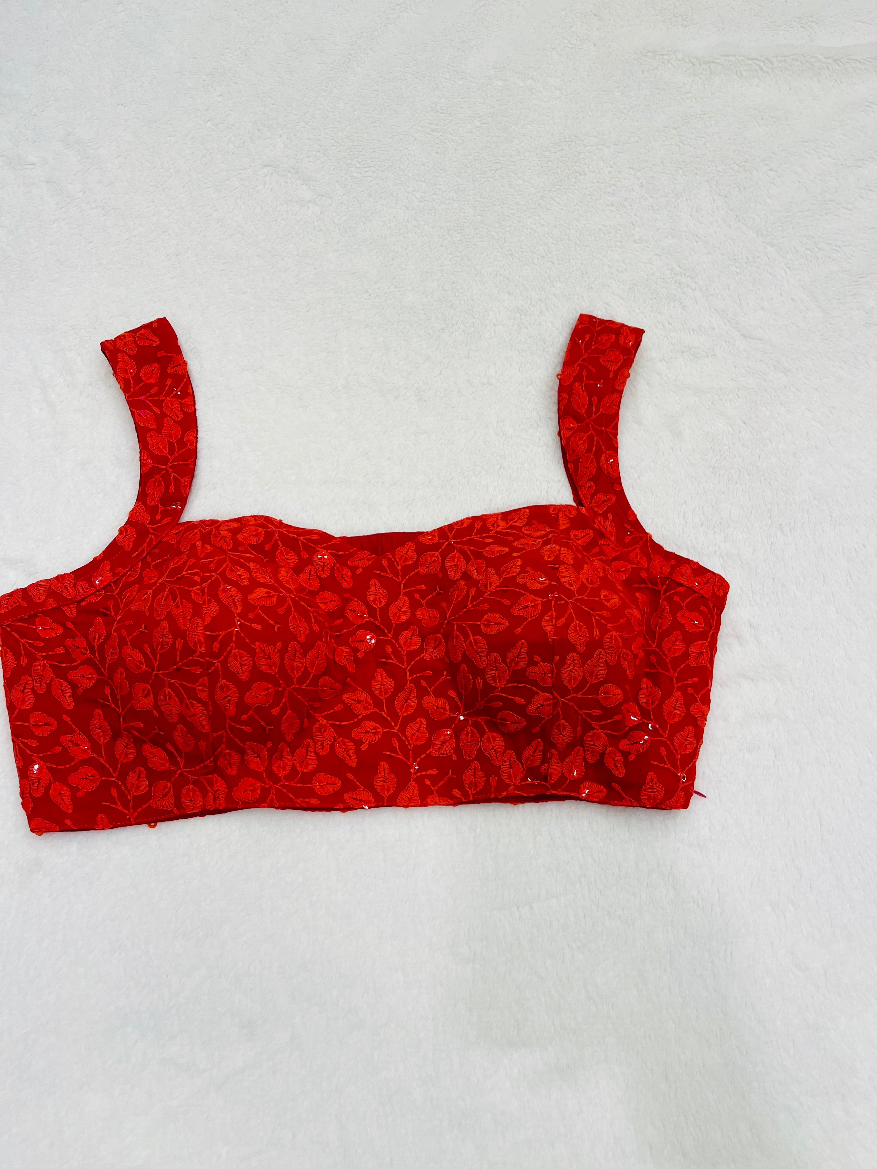 Kaveri Red Petal Print Blouses