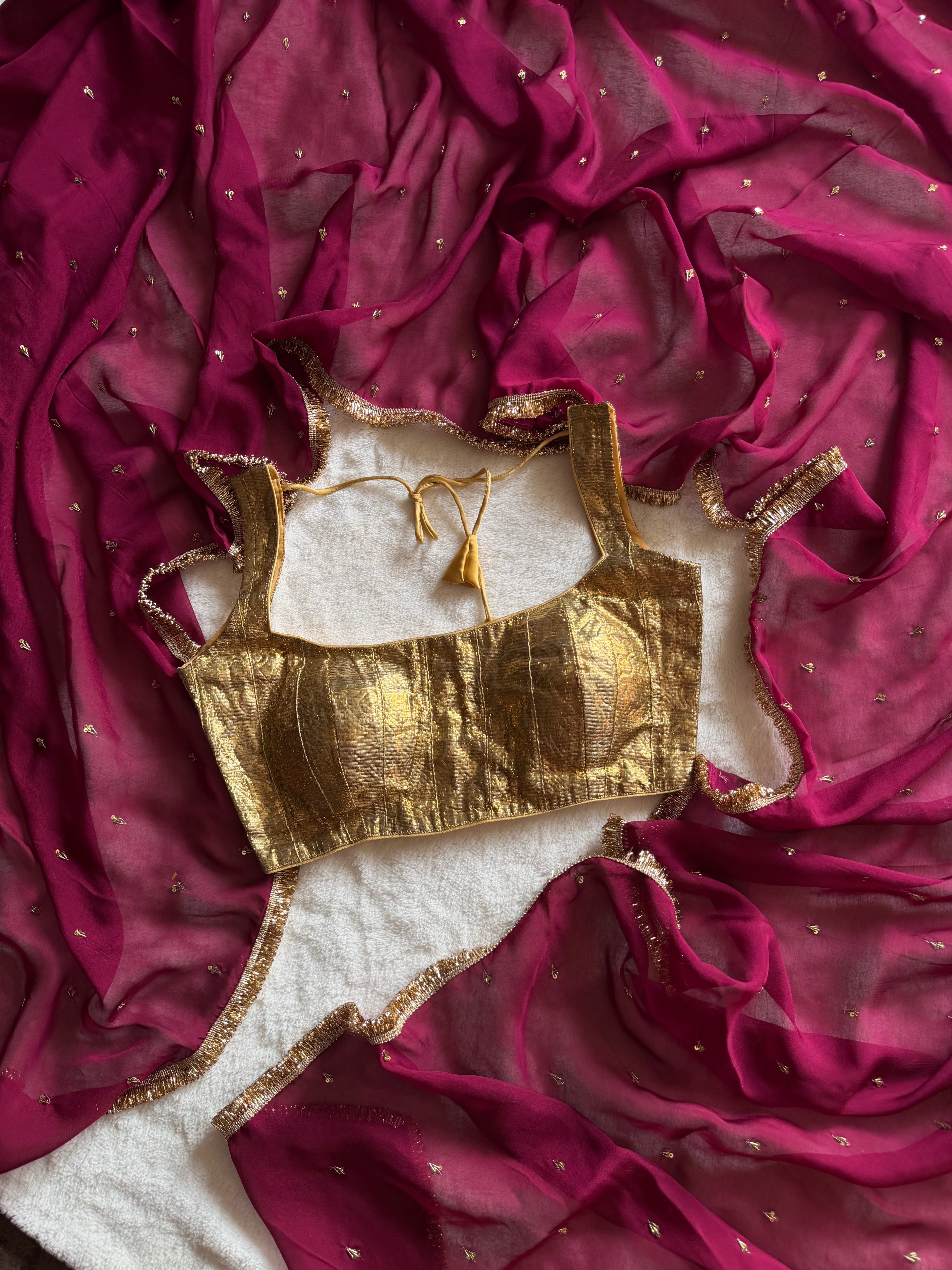 Elara Hand Embroidered Organza Saree