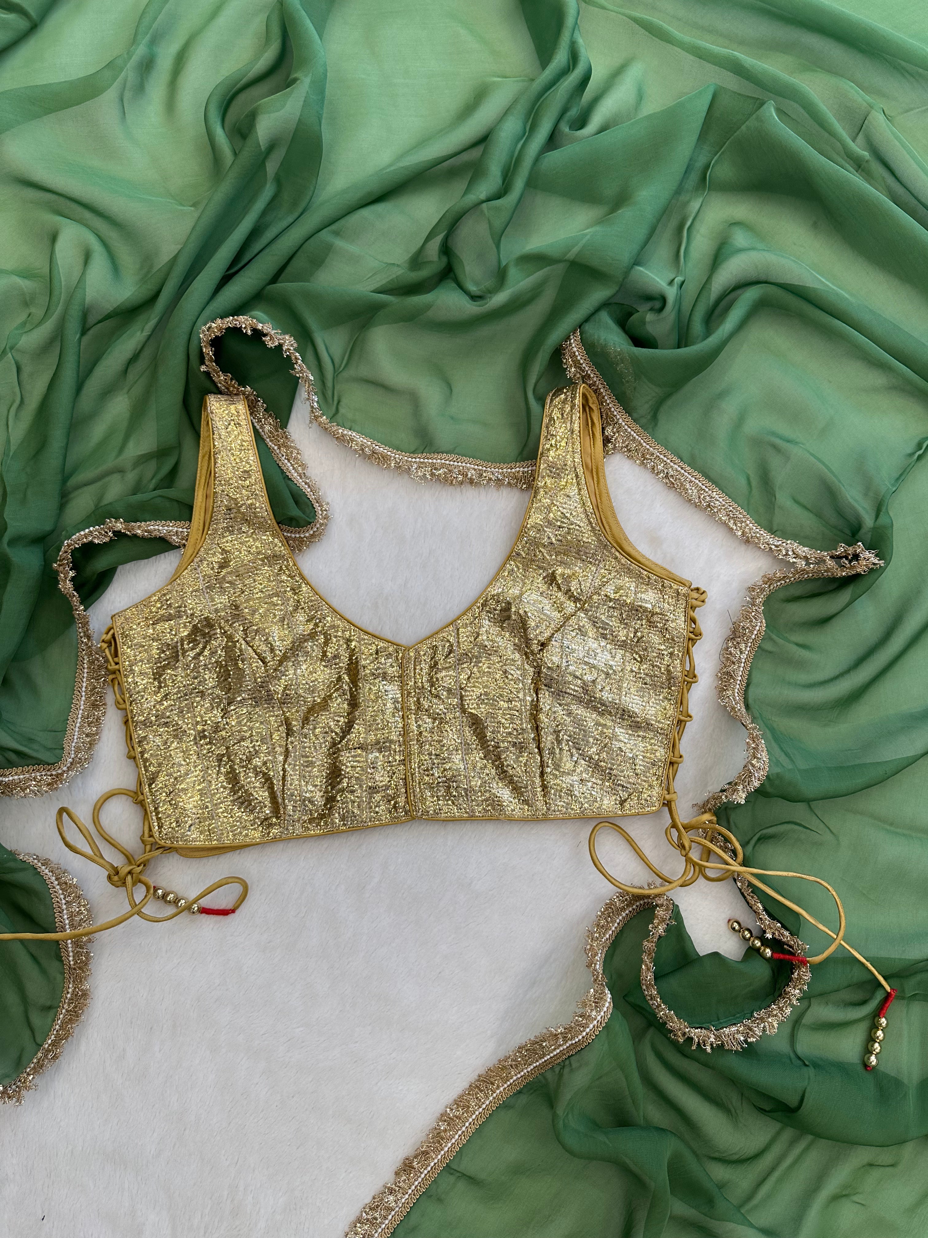 Olive Aura Saree