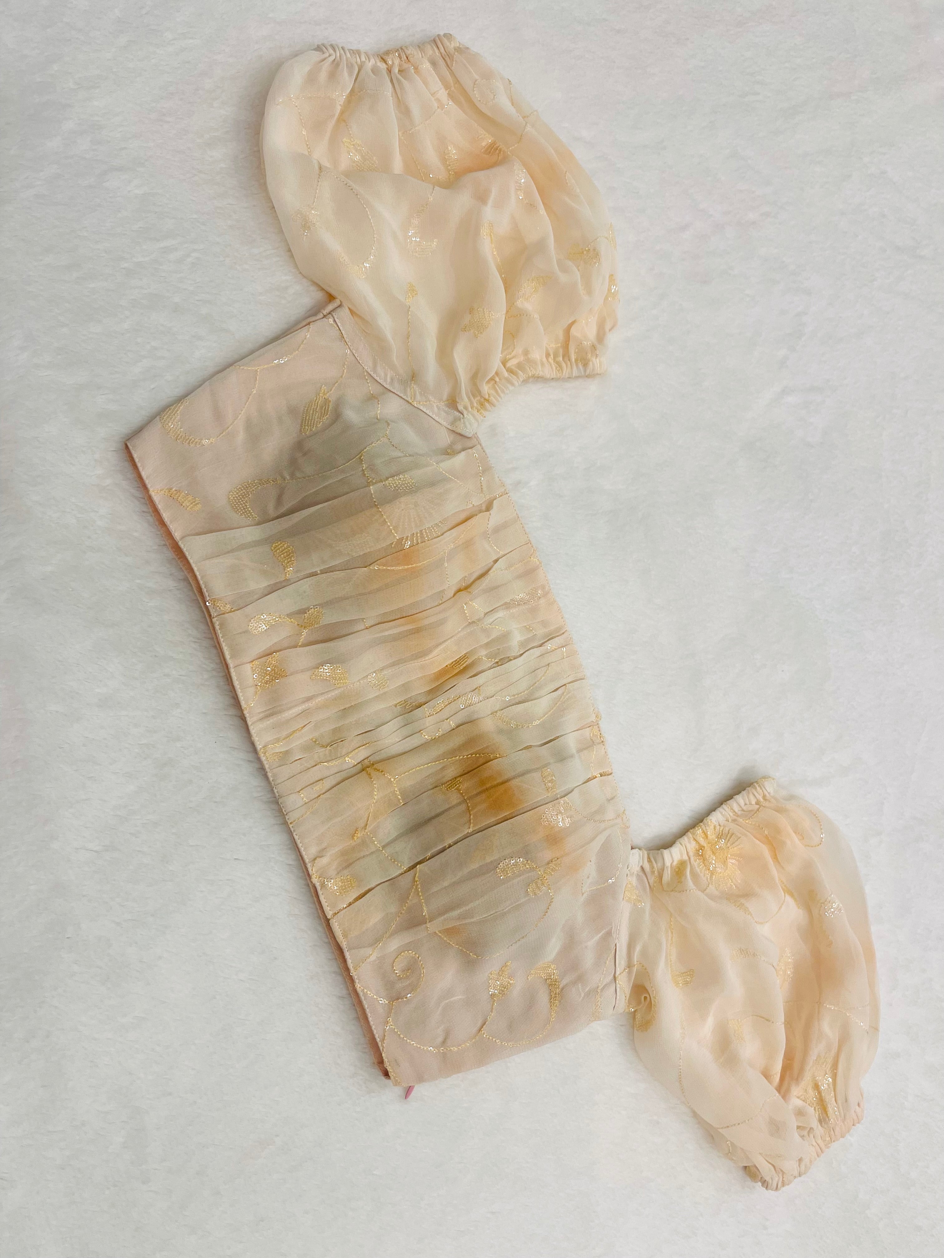 Divine White Orange Ballon Blouse