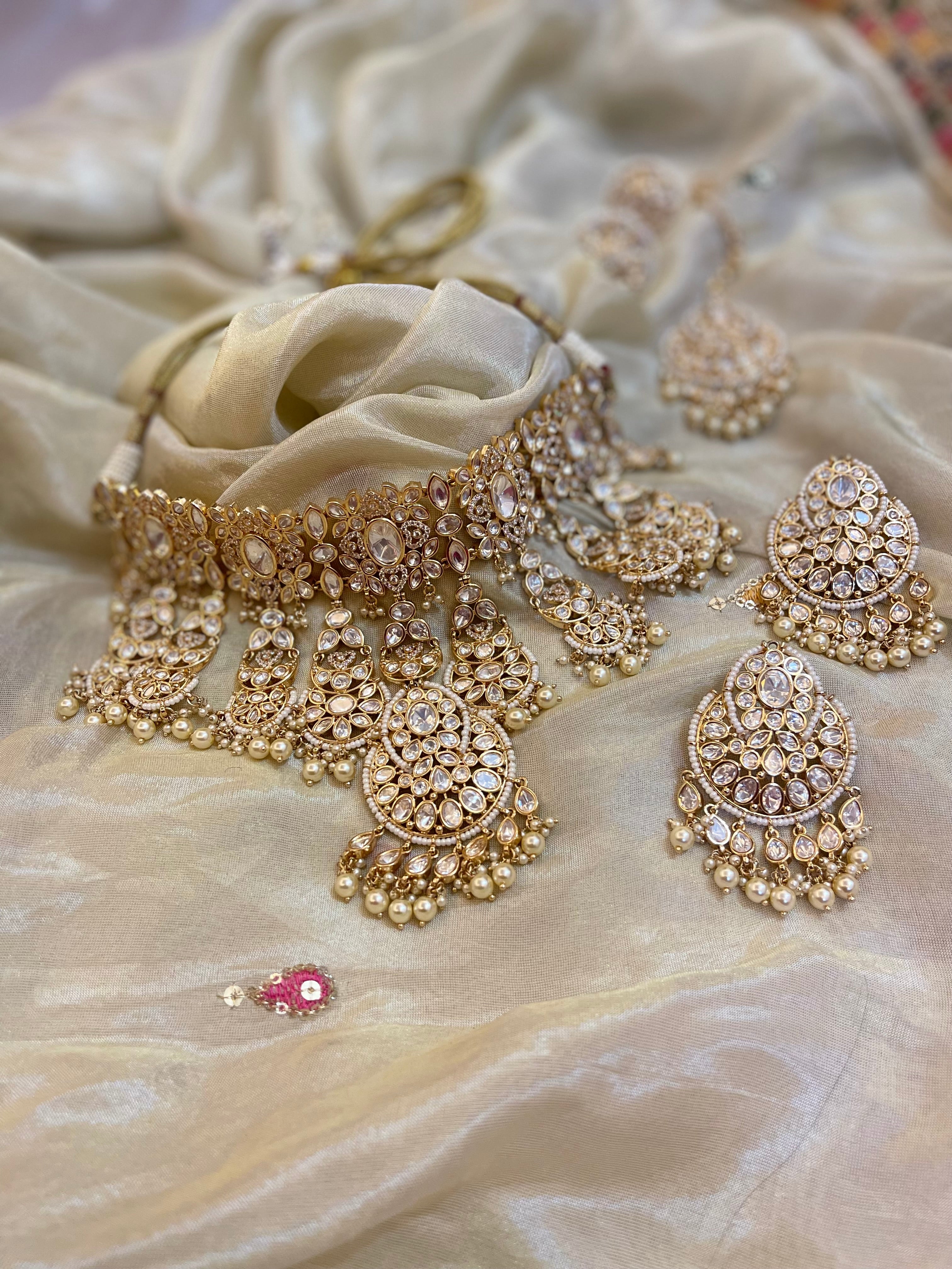 Damini Golden Glow Bridal Set Necklace