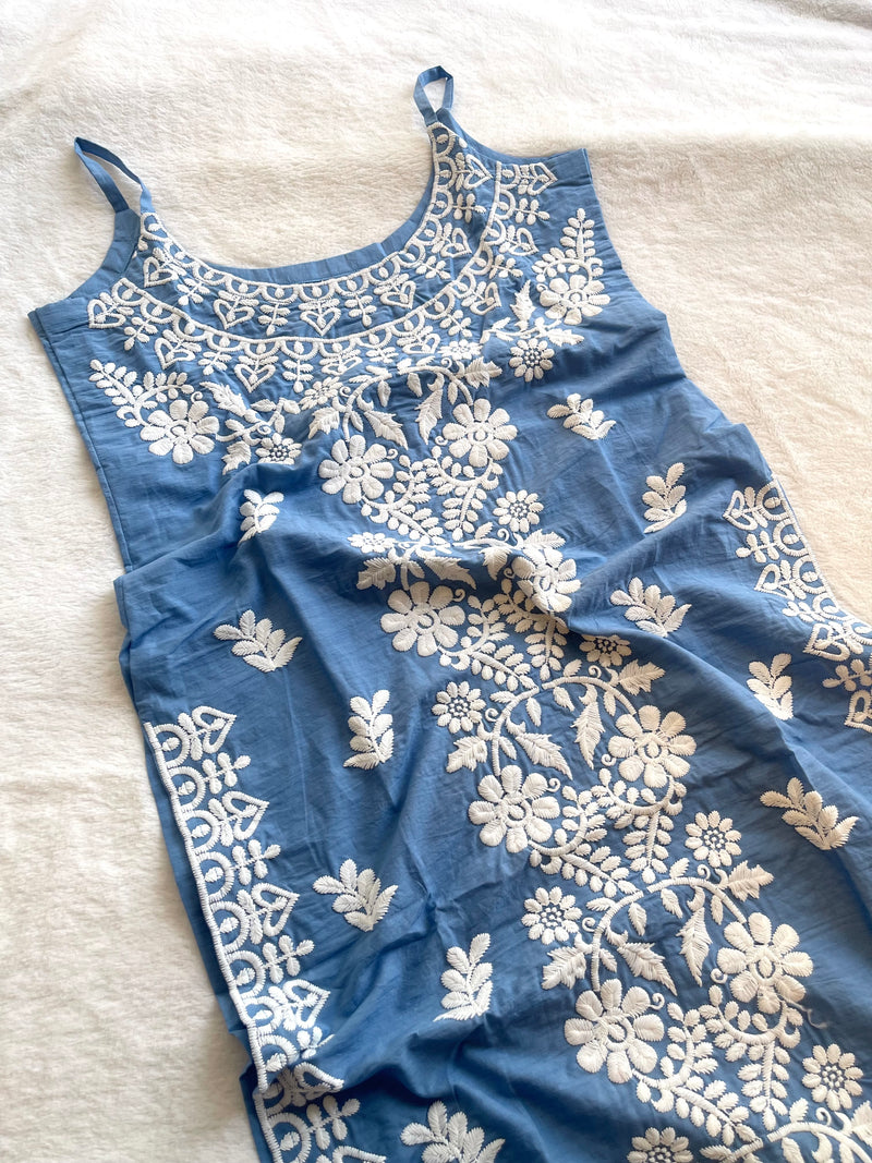 Noori Powder Blue Cotton Kurta