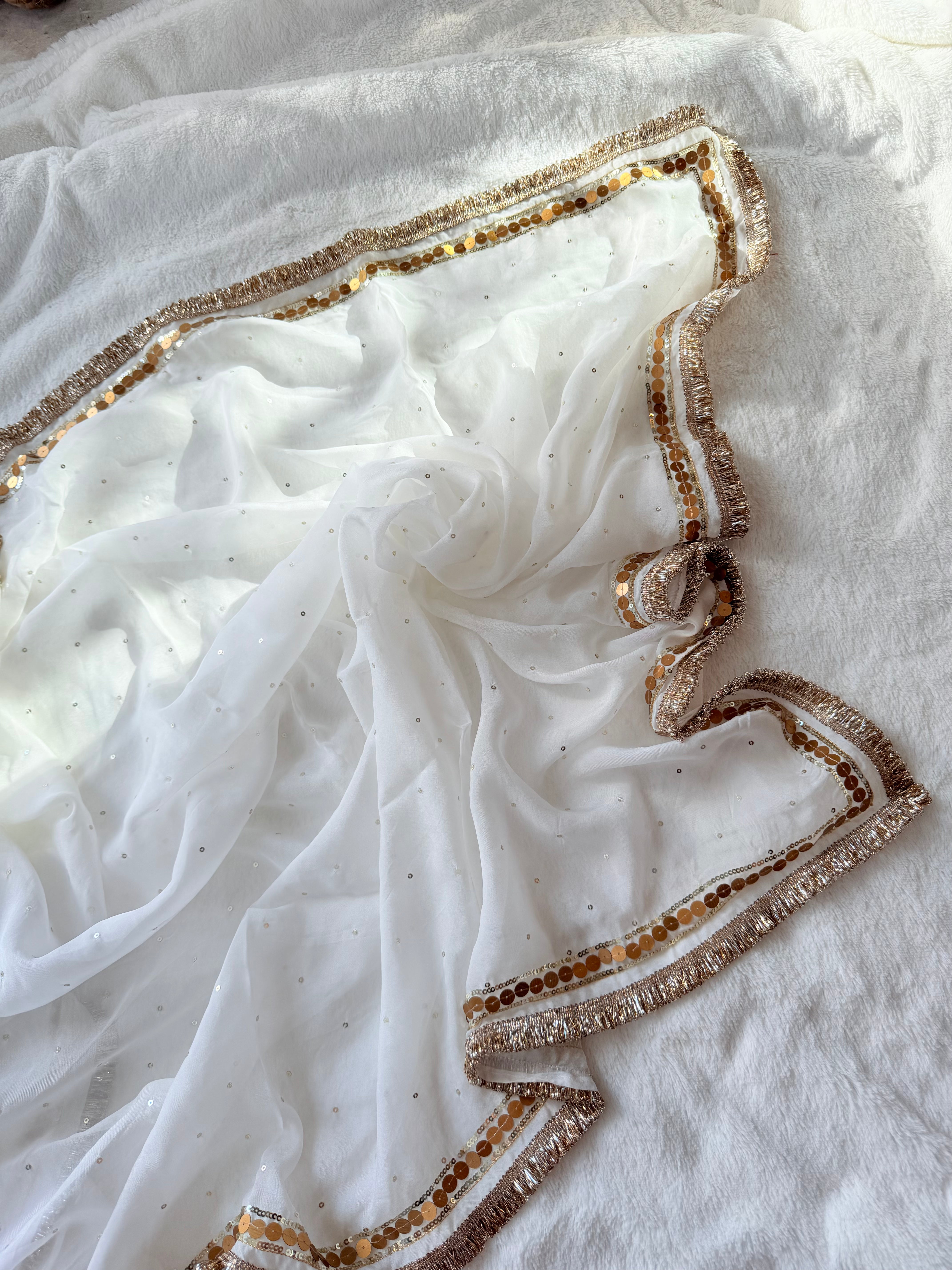 Golden Cloud Handwork saree