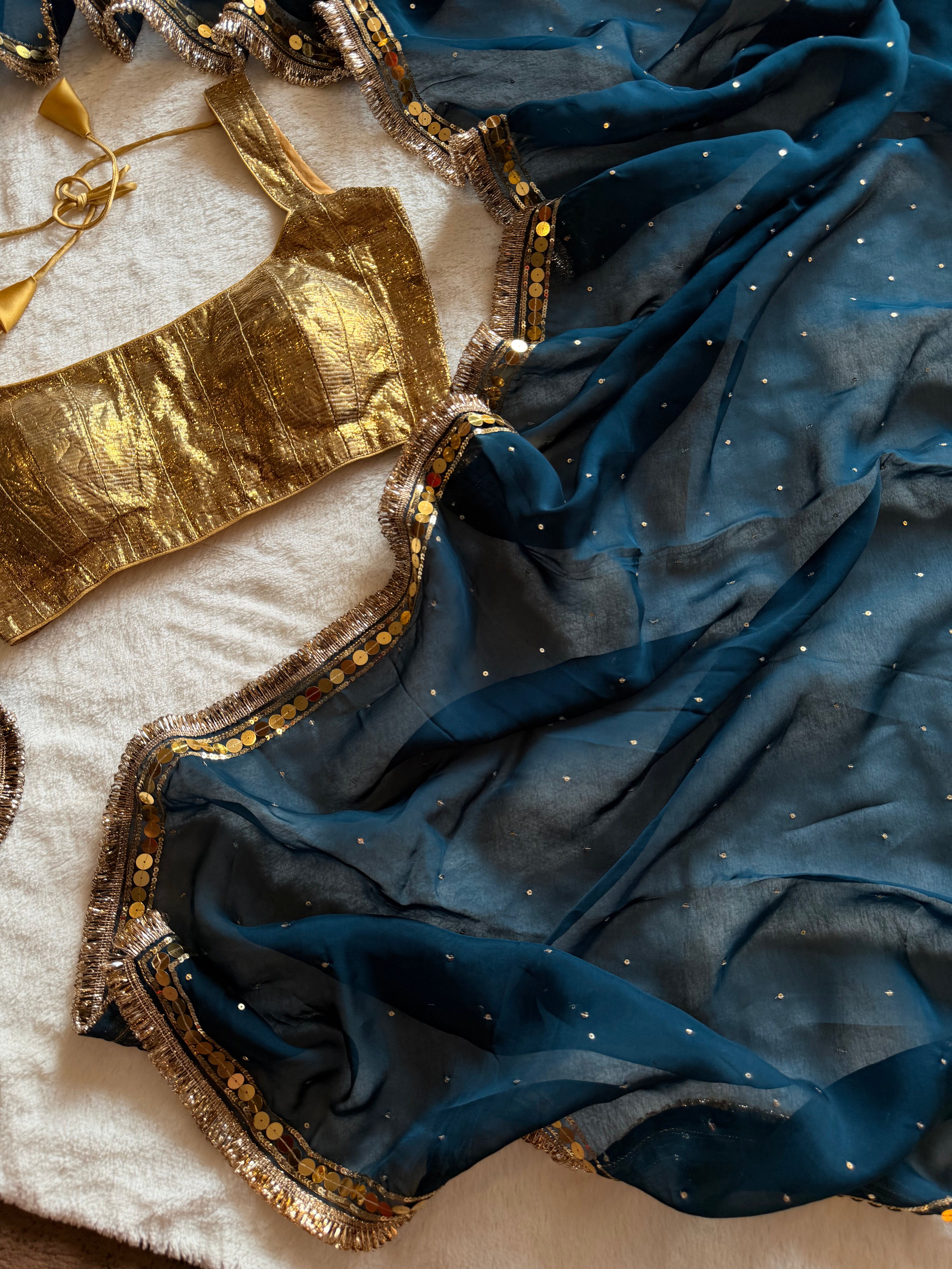 Chandra Hand Embroidered Organza Saree