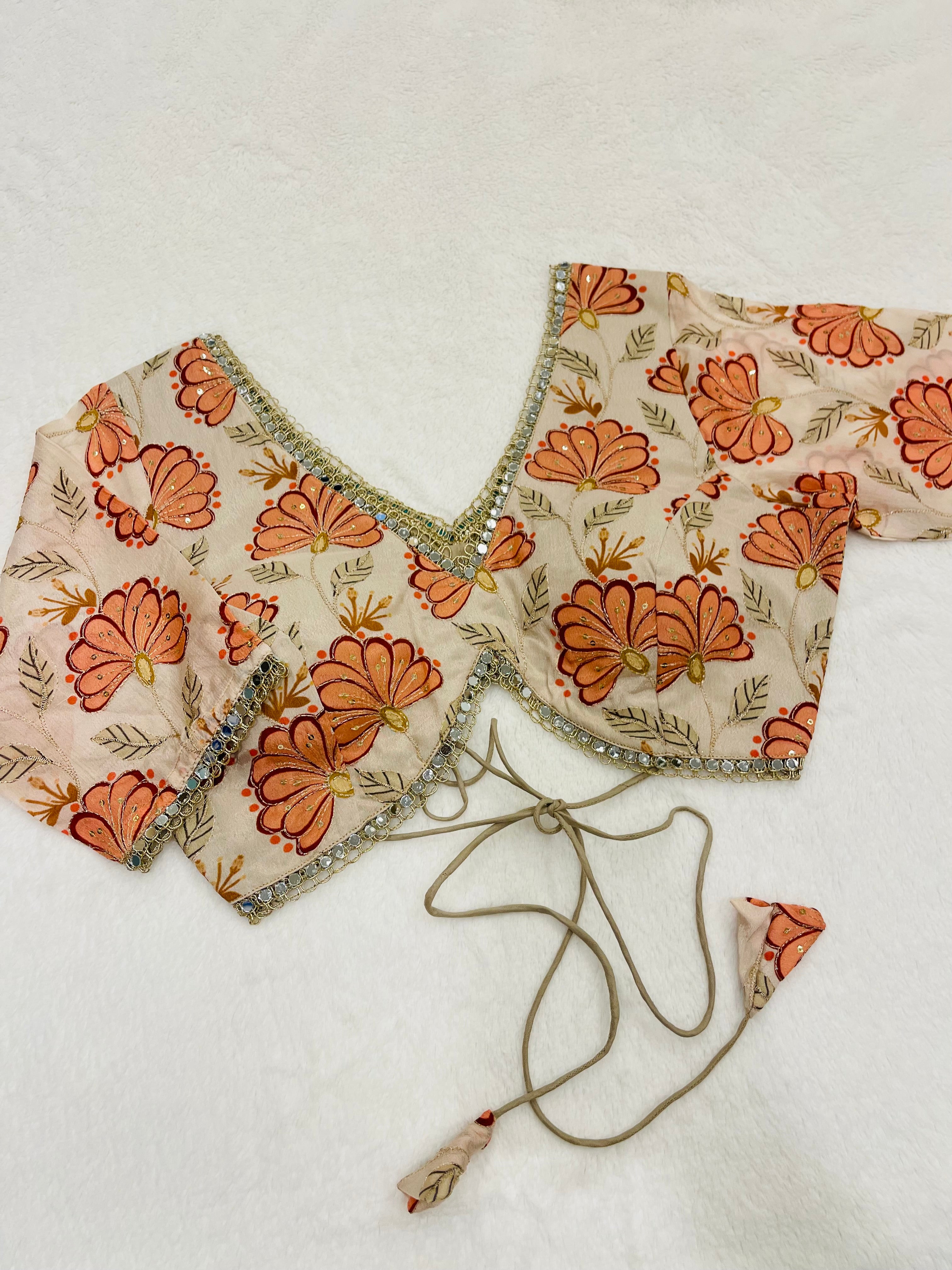 Divine Peach Rust Sabyasachi Style Blouse