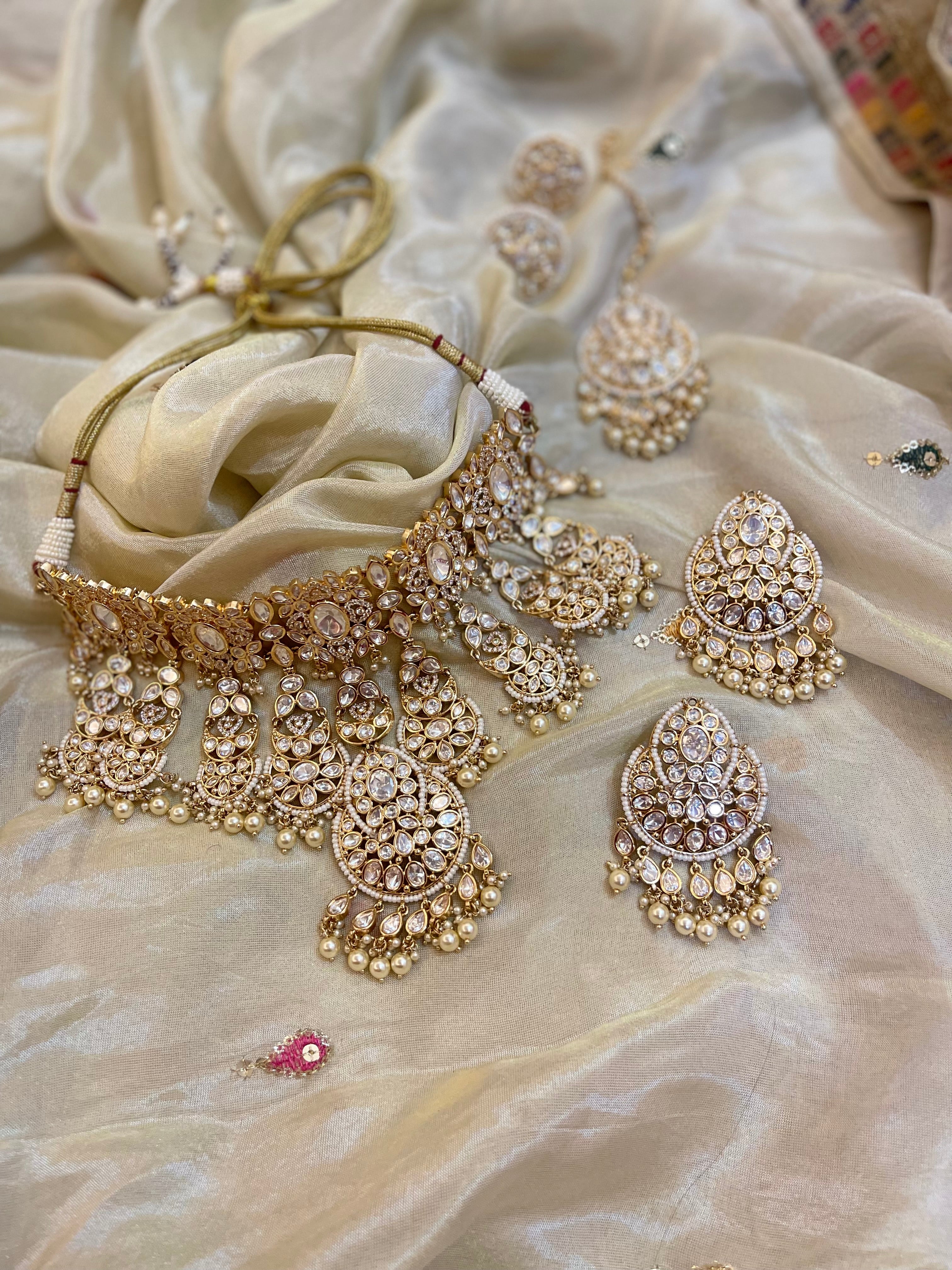 Damini Golden Glow Bridal Set Necklace