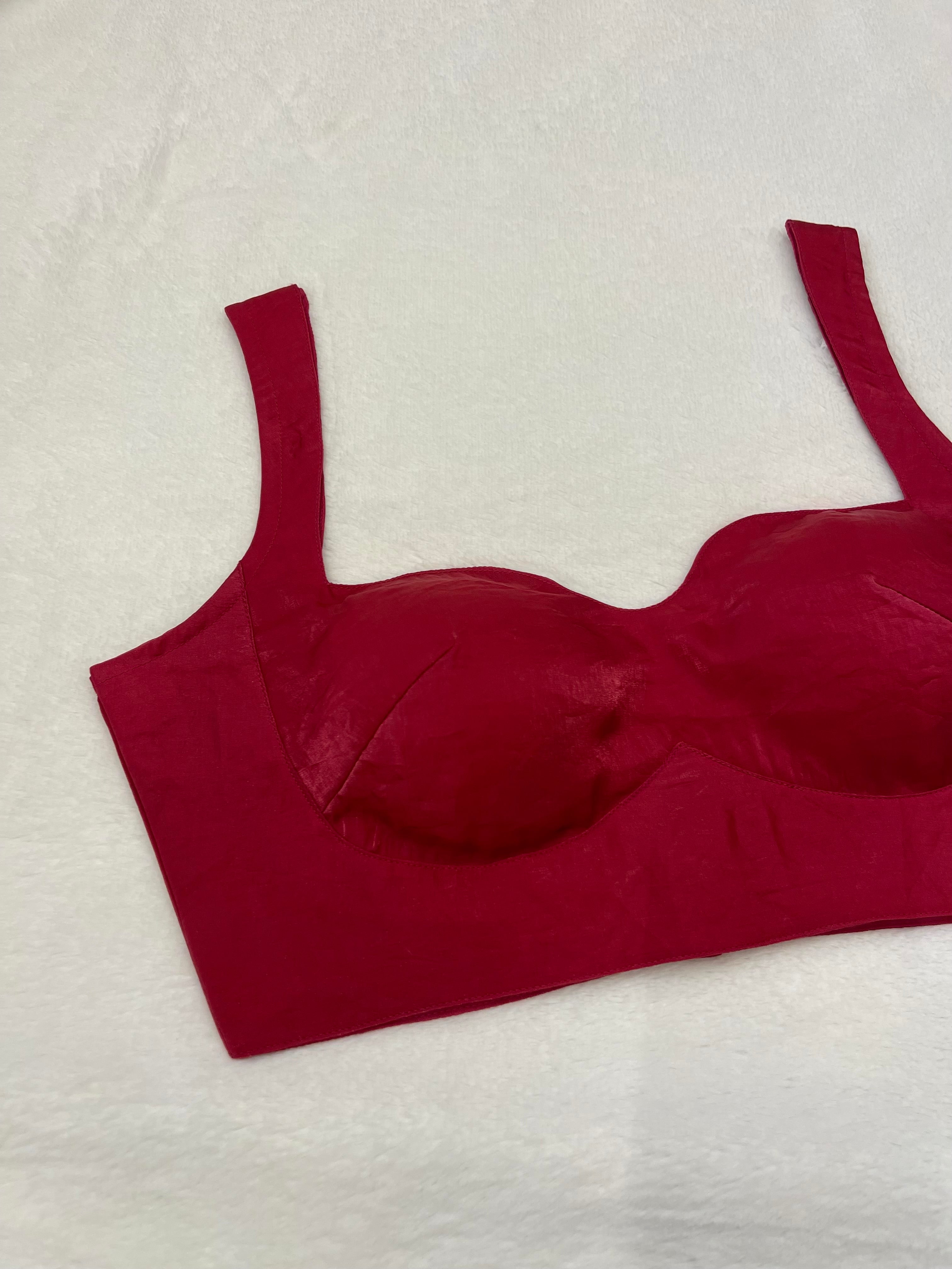 Sunehari Organza Magenta Pink Blouse