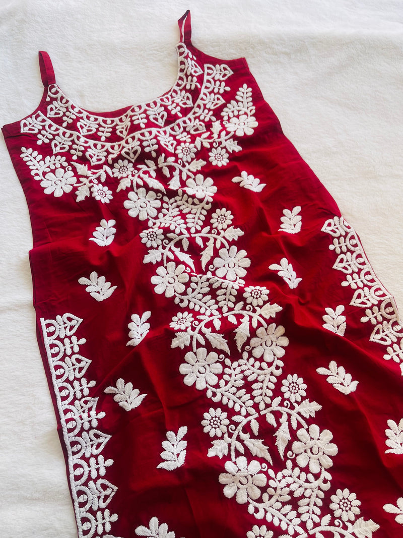Noori Maroon Cotton Kurta