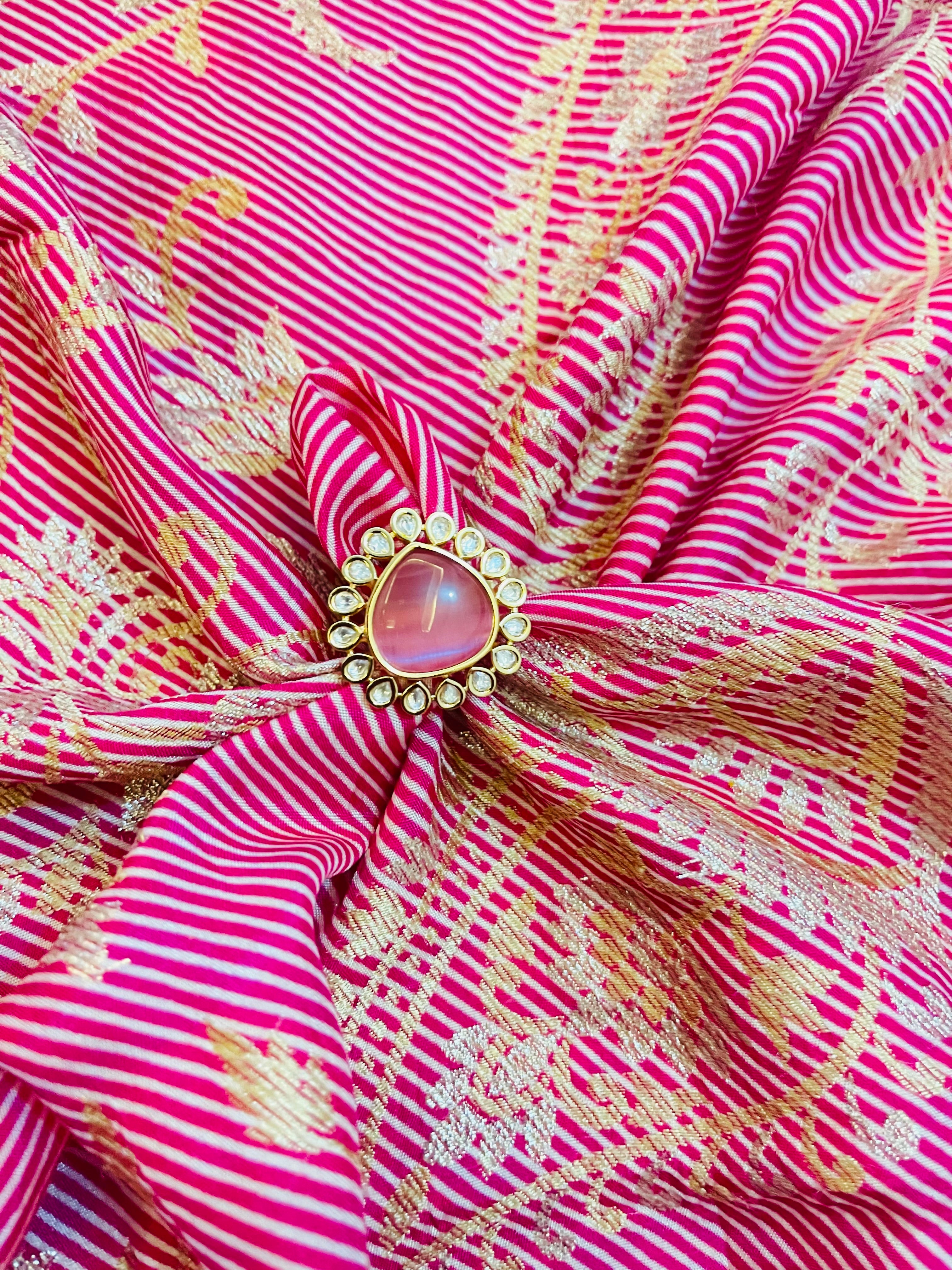 Damini Pink Petal Adjustable Ring