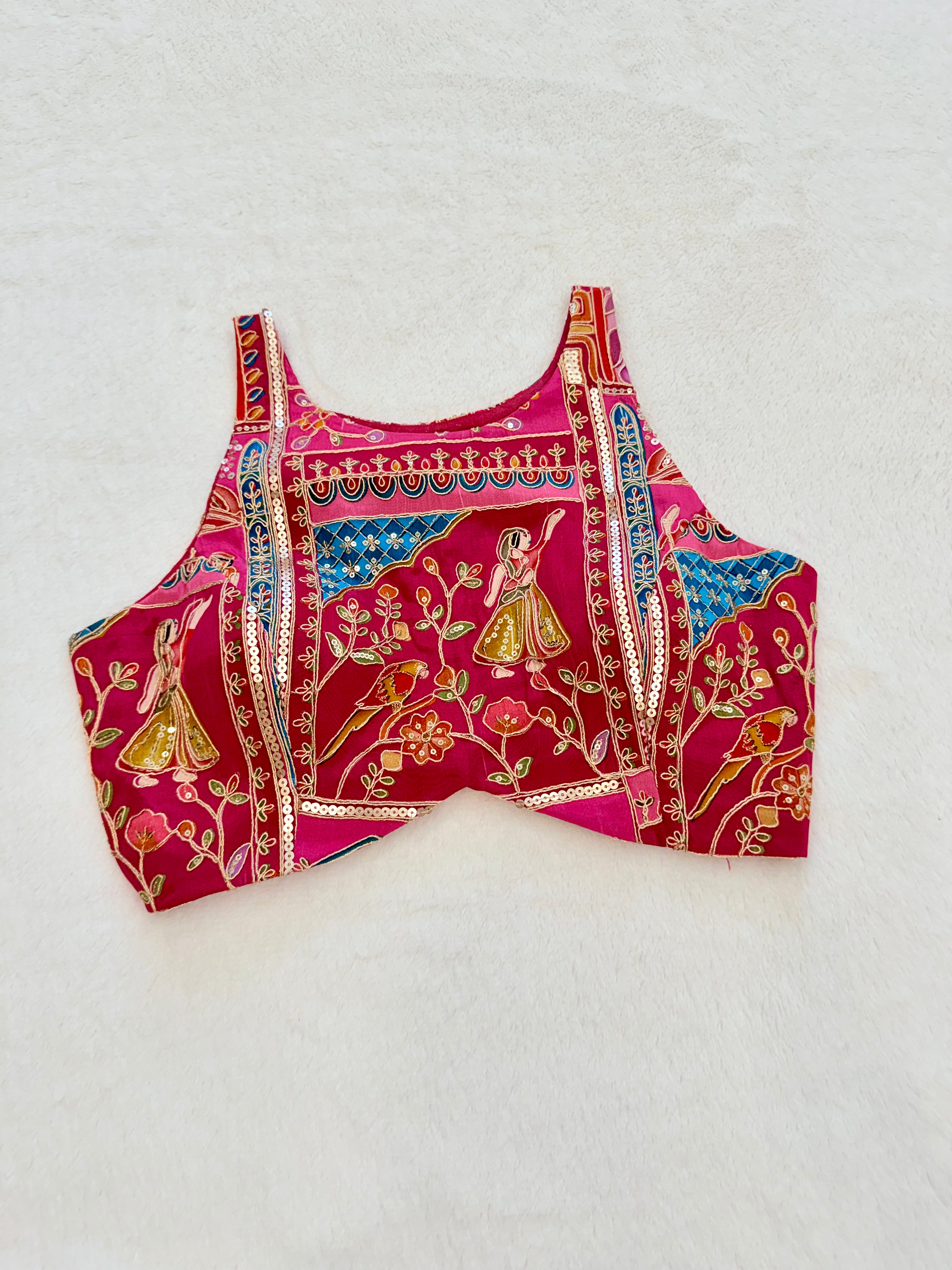 Pink Chinnon sleeveless halter neck blouse