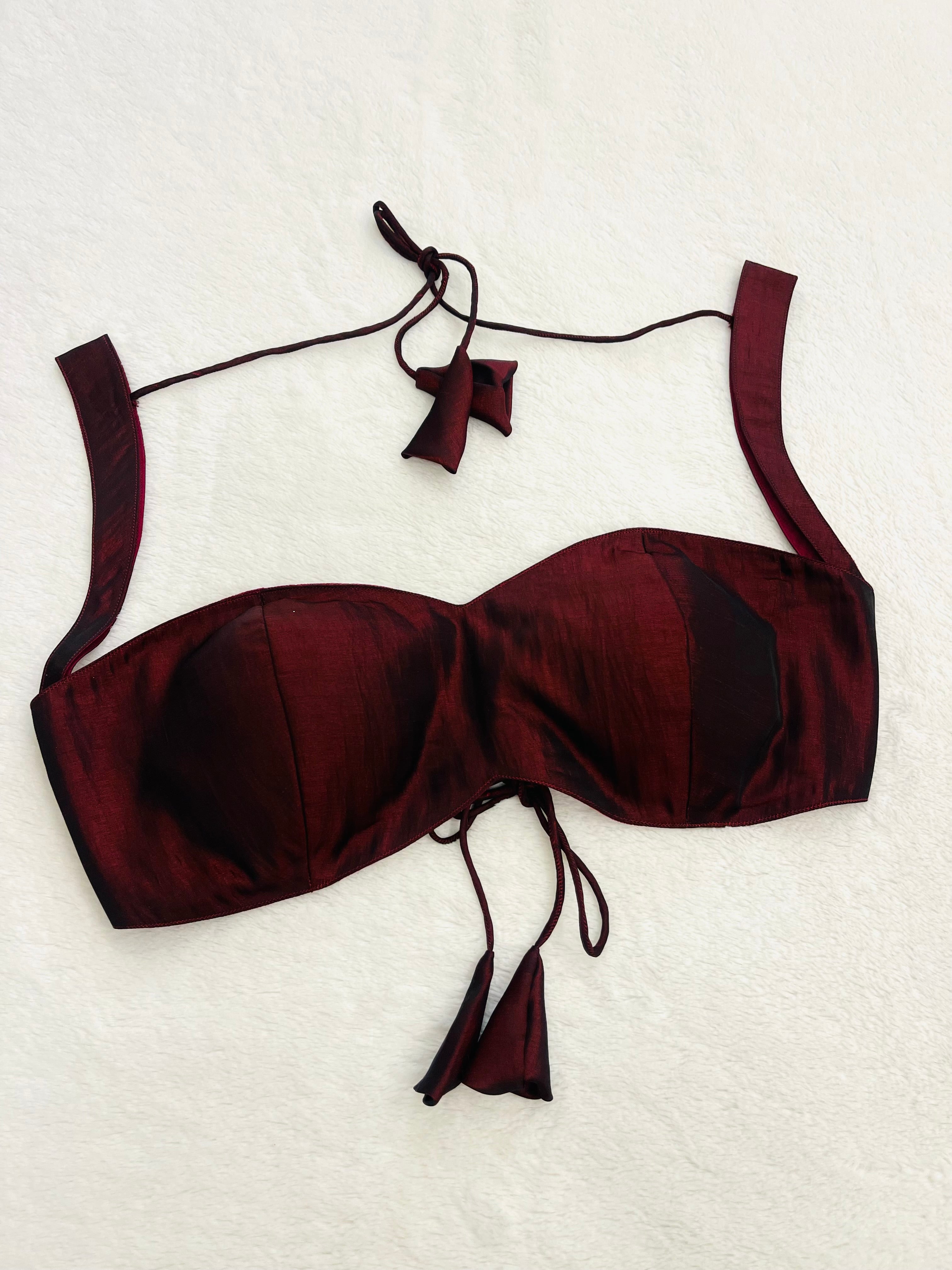 Kashish maroon silk blouse