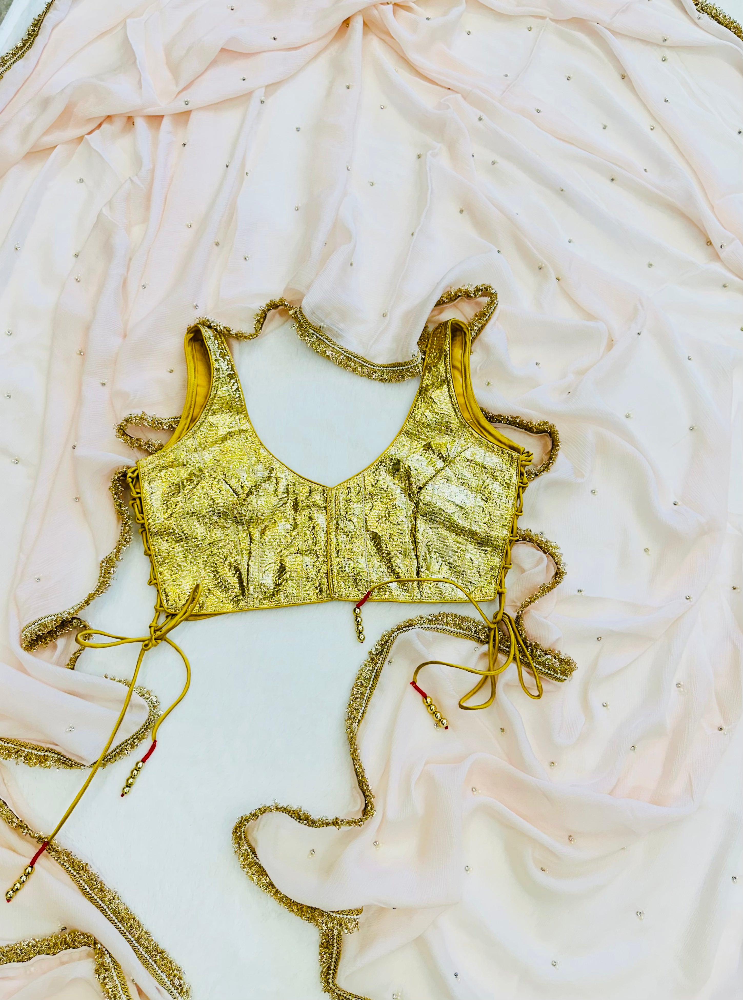 Close-up of A2‑4 saree fabric and design