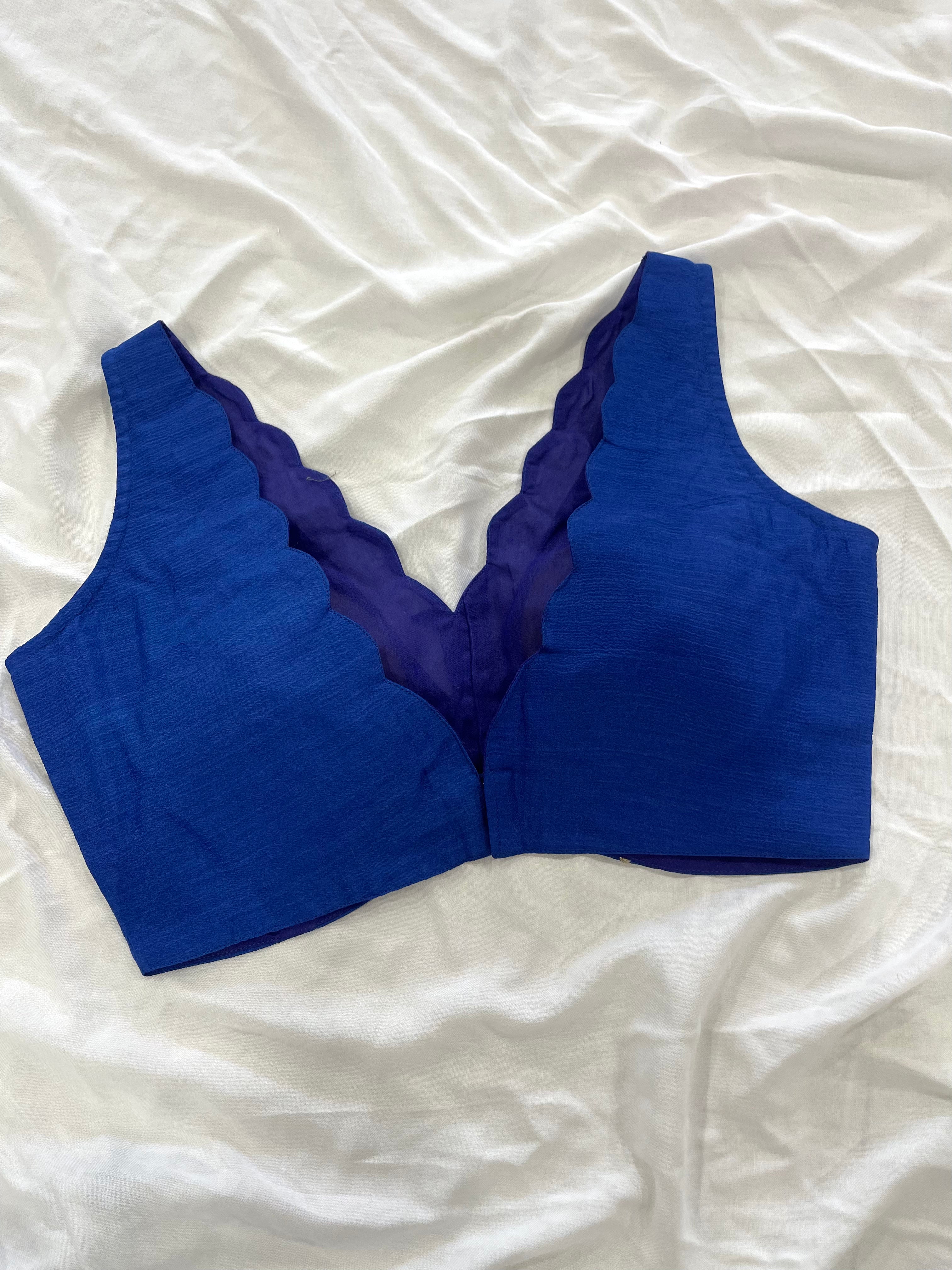 Ink Blue Chiffon Handwork Blouse