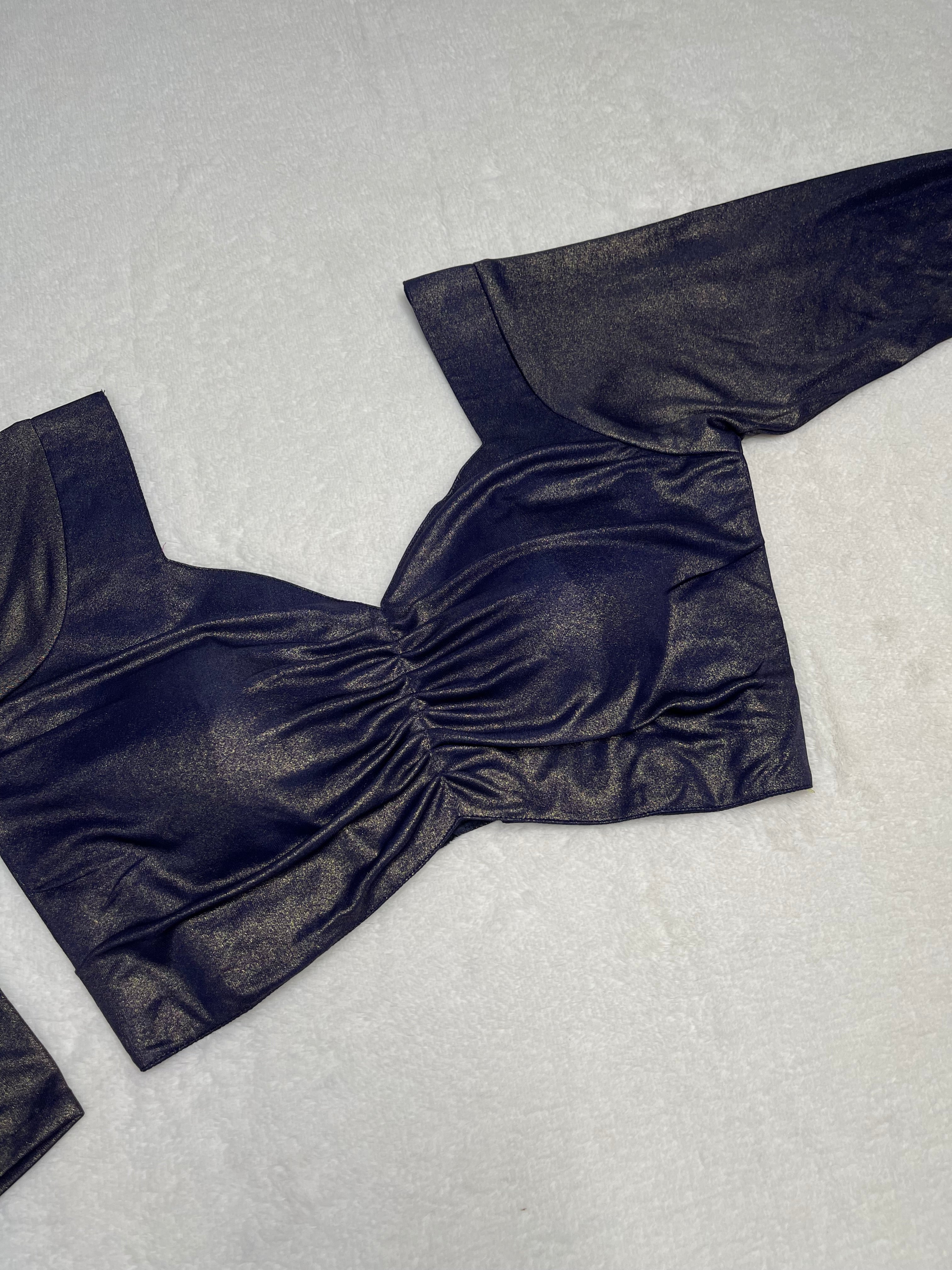 Navy Blue Dhupion Blouse
