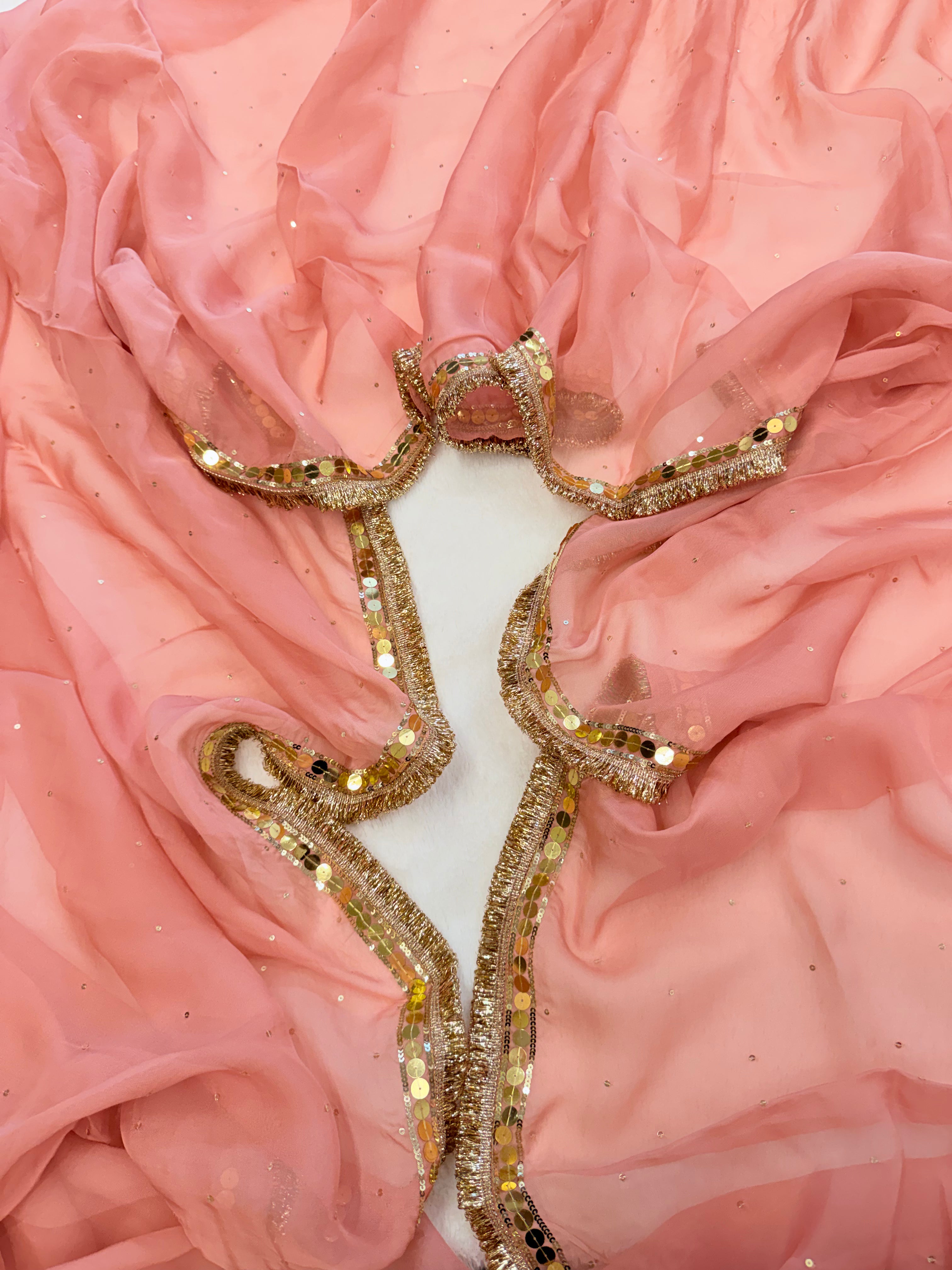 Peach Rose Handwork Saree