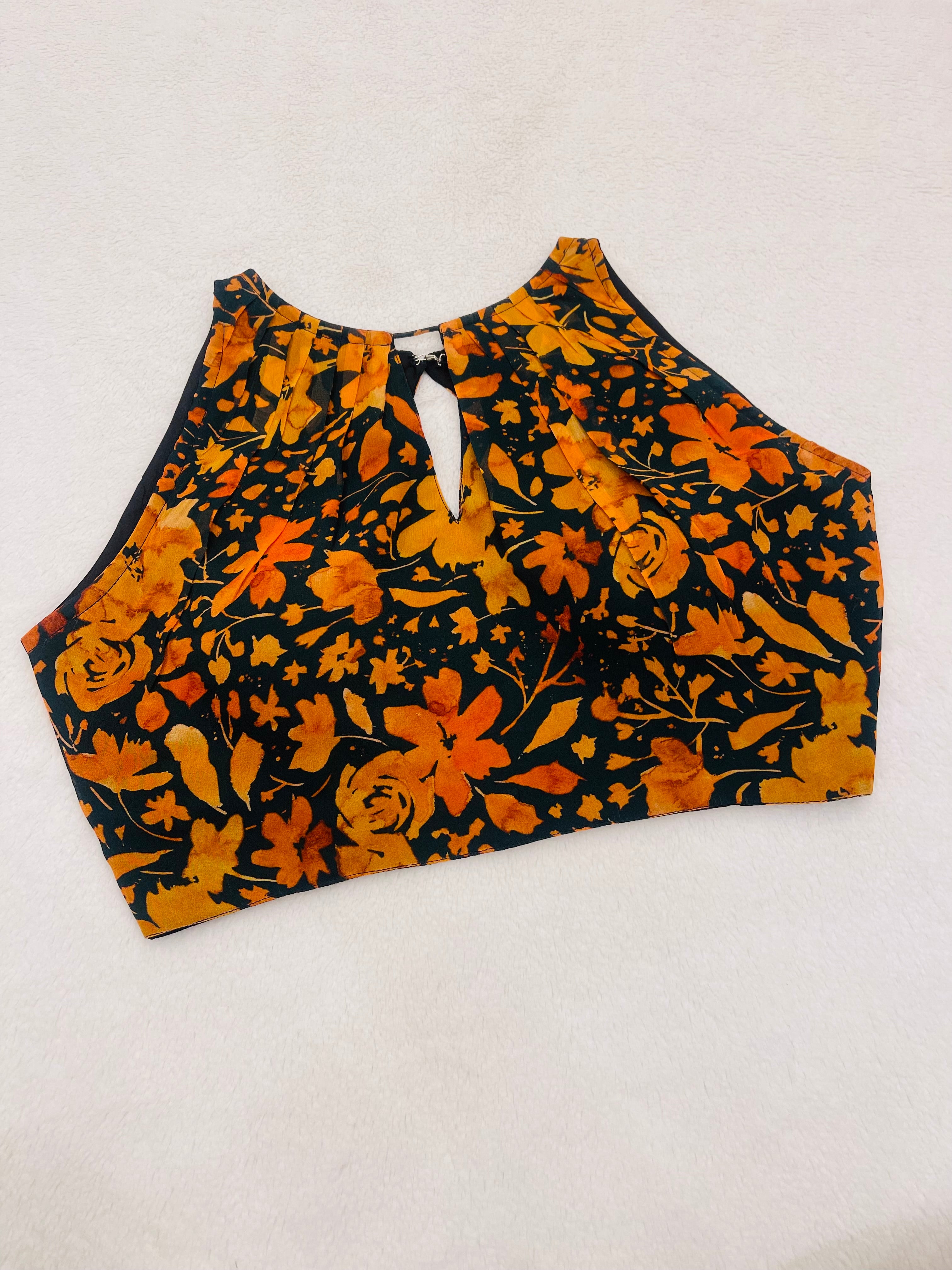 Floral fantasy Rust blouse