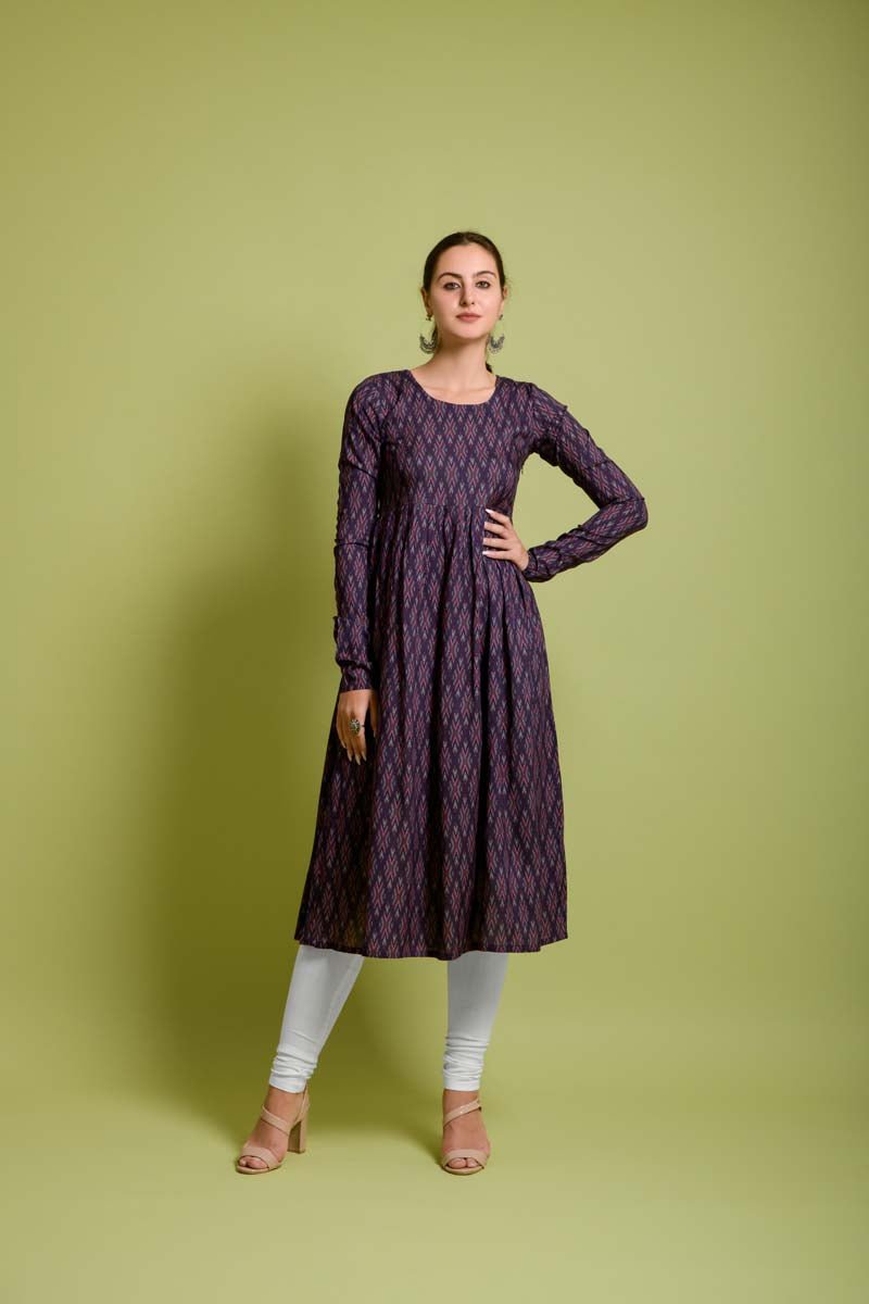 Gauri purple wine gown style kurta