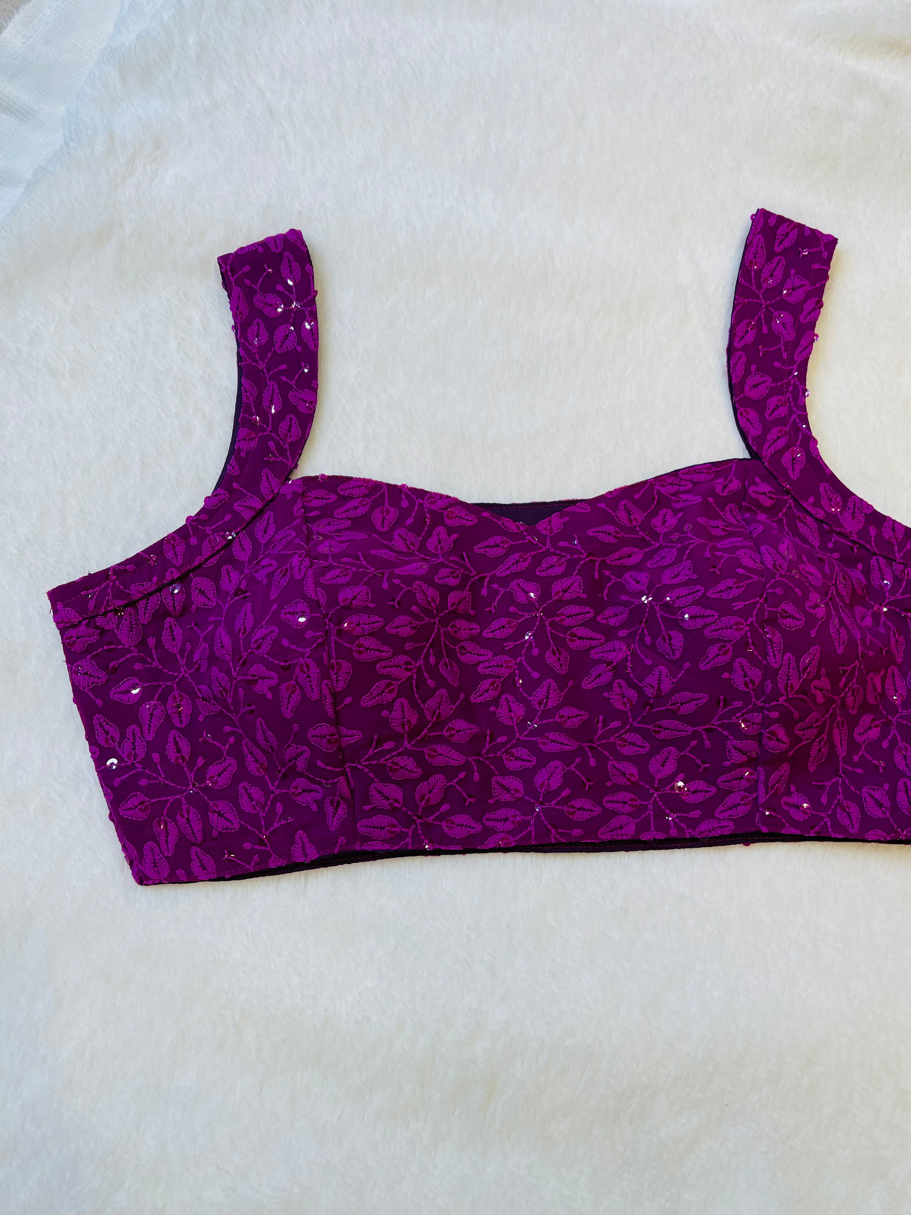 Kaveri Purple Lakhnavi Blouse