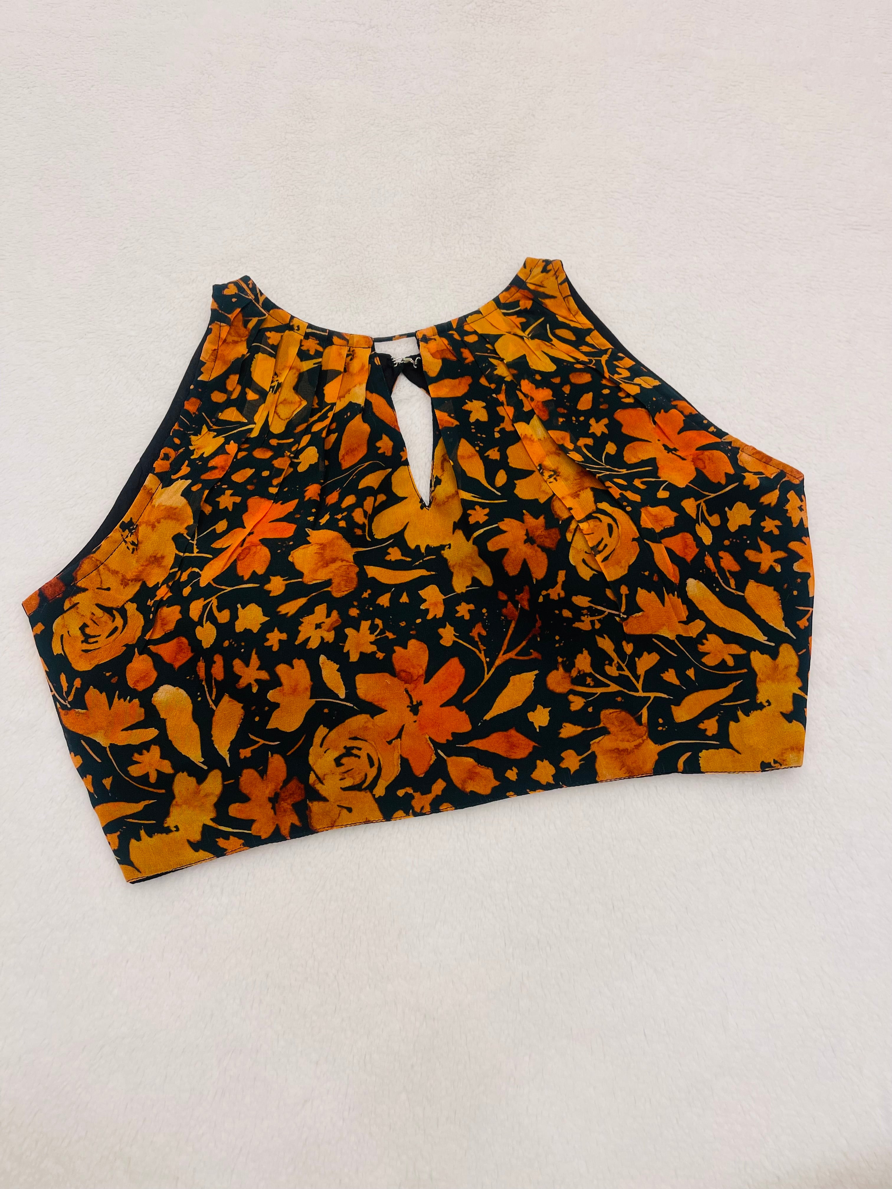 Floral fantasy Rust blouse