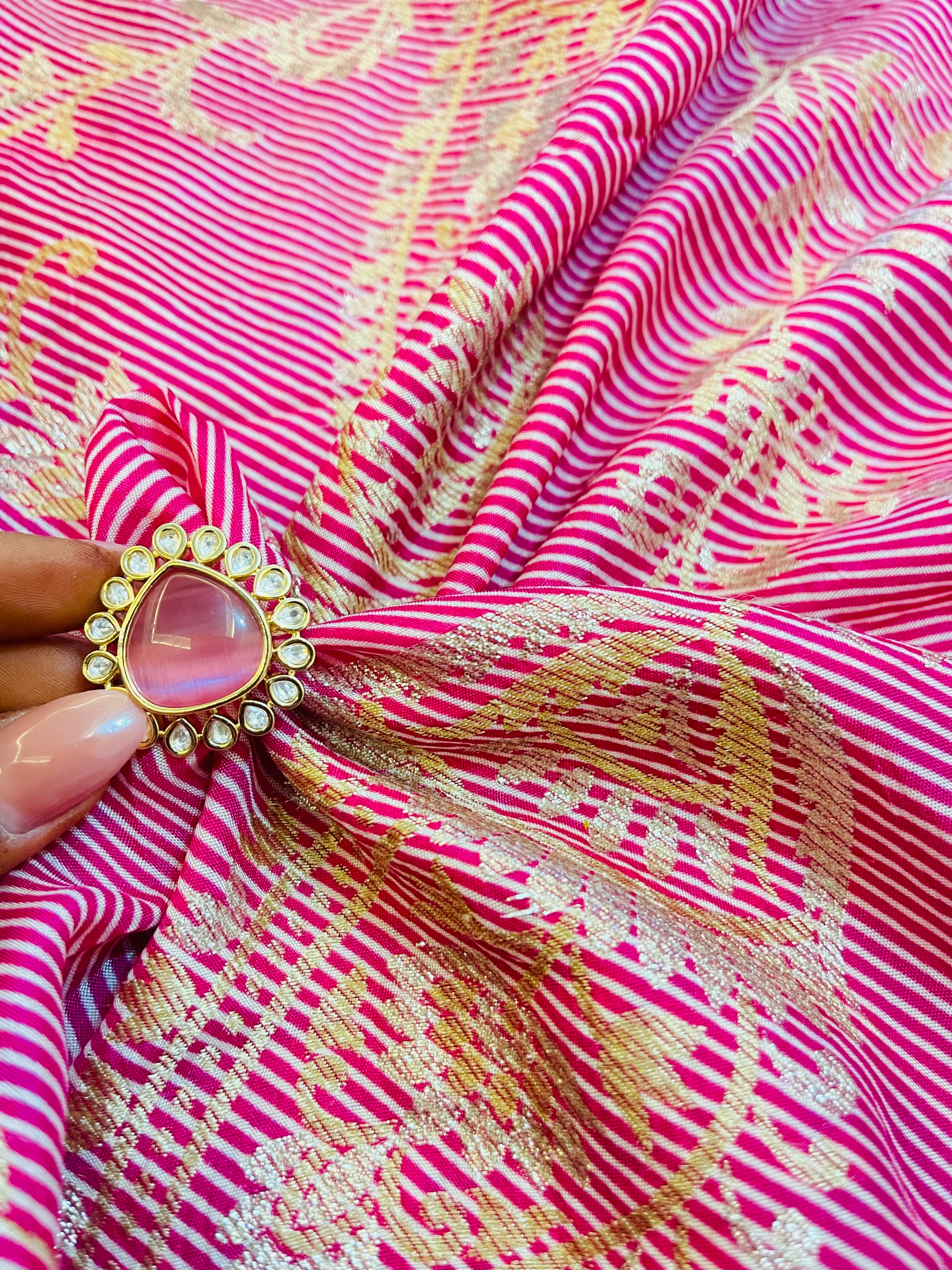 Damini Pink Petal Adjustable Ring