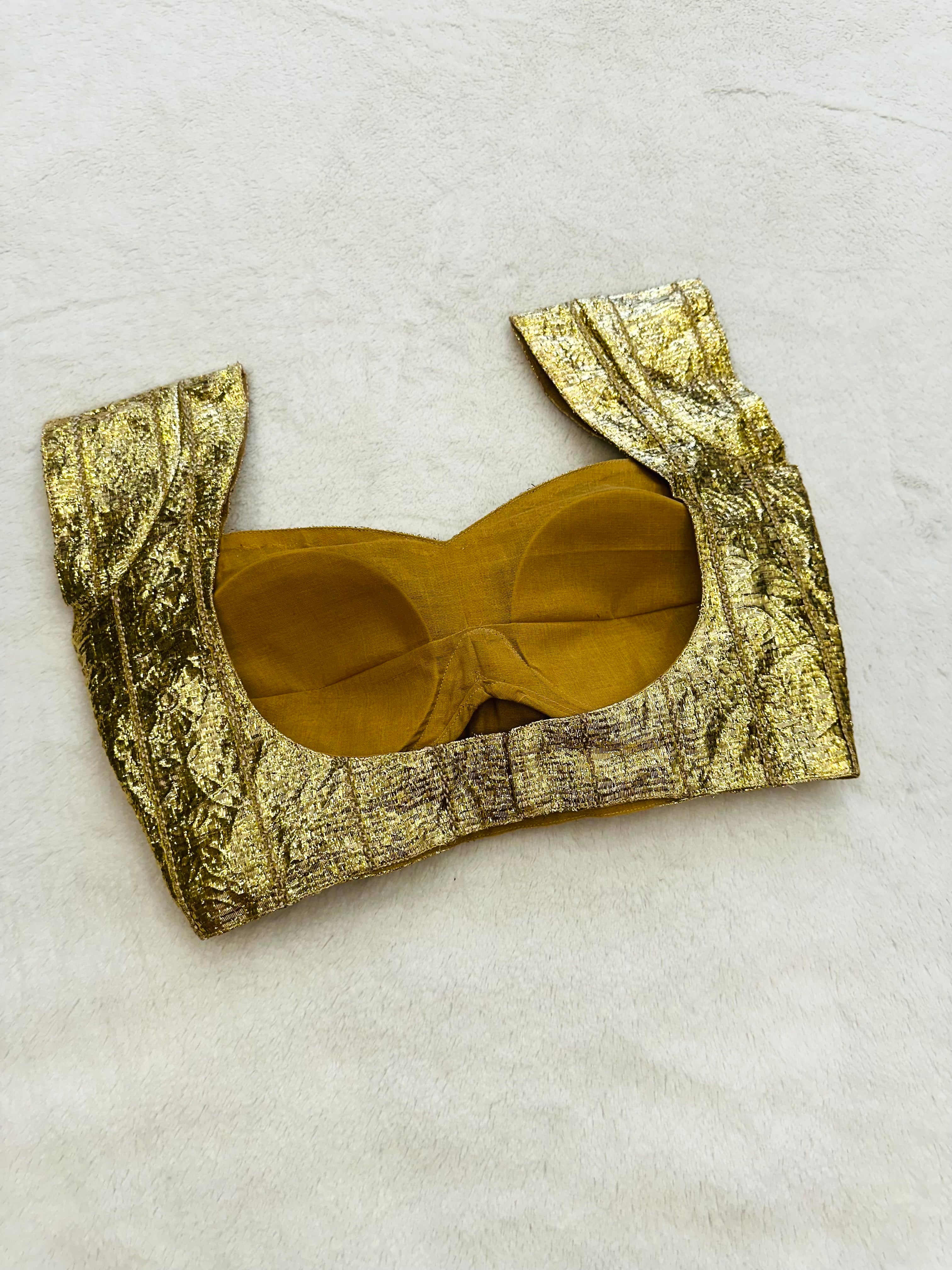 Gold Caps Sleeve Blouse