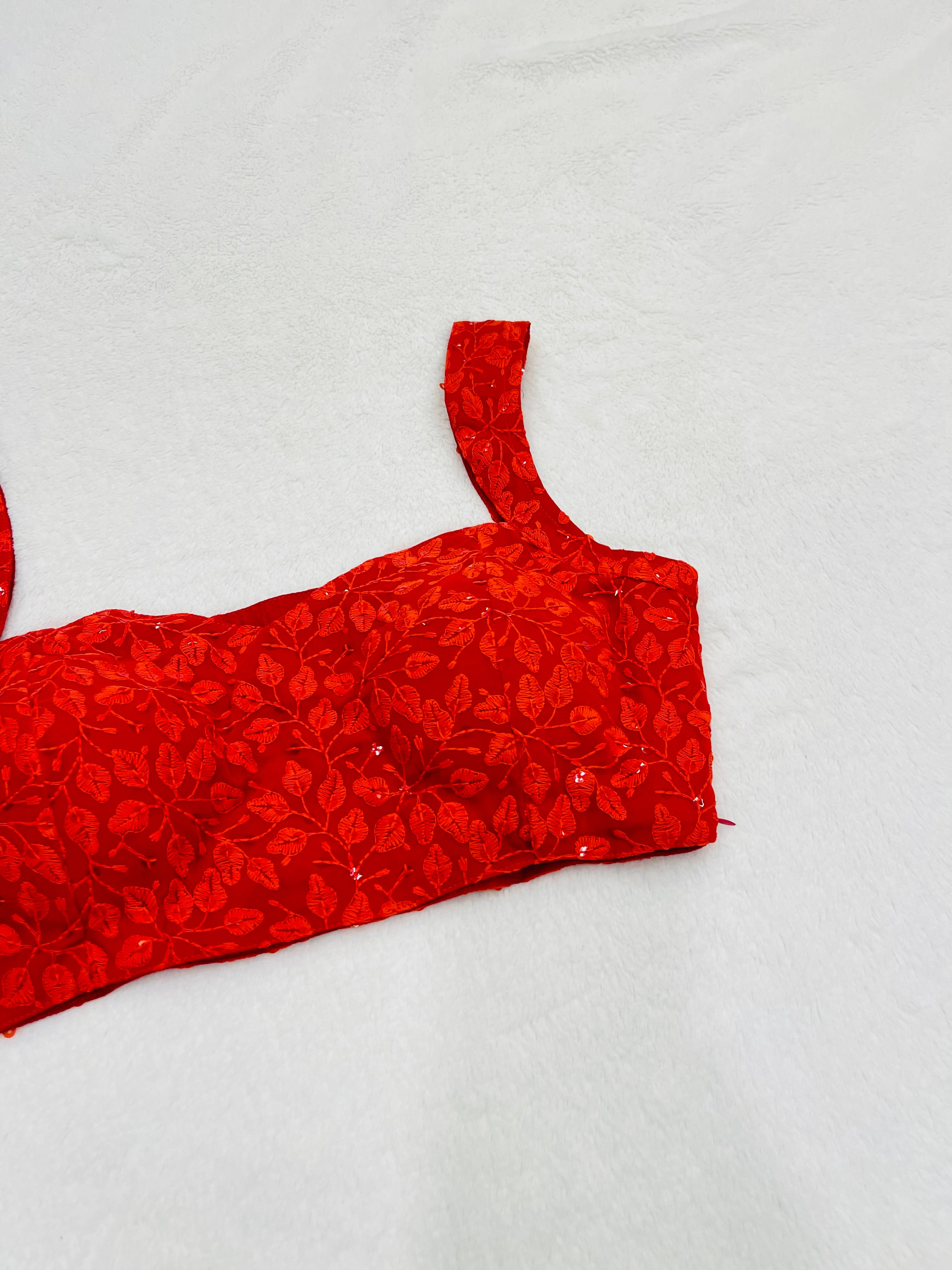 Kaveri Red Petal Print Blouses