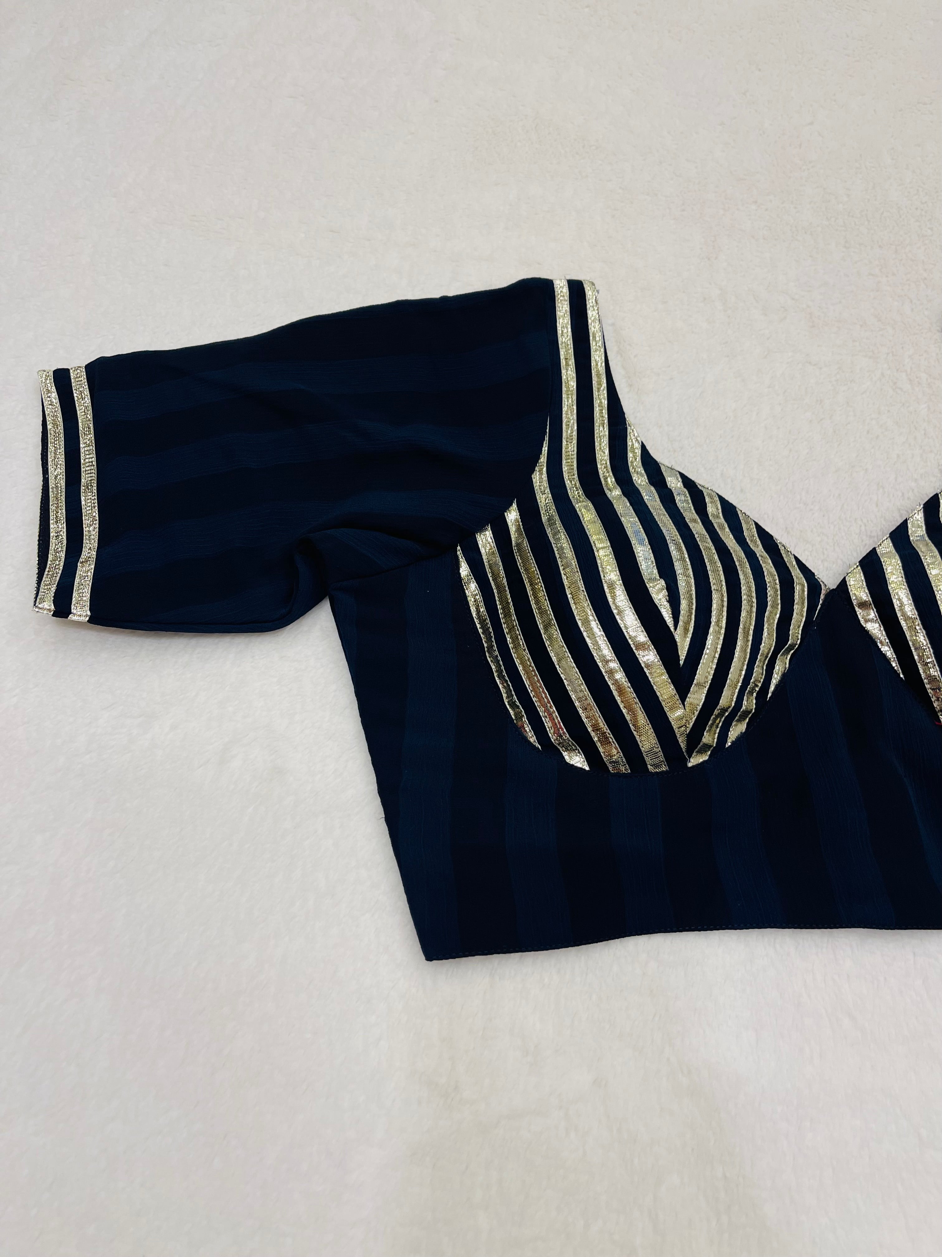 Navy Blue Gotta Work Sleeves Blouse