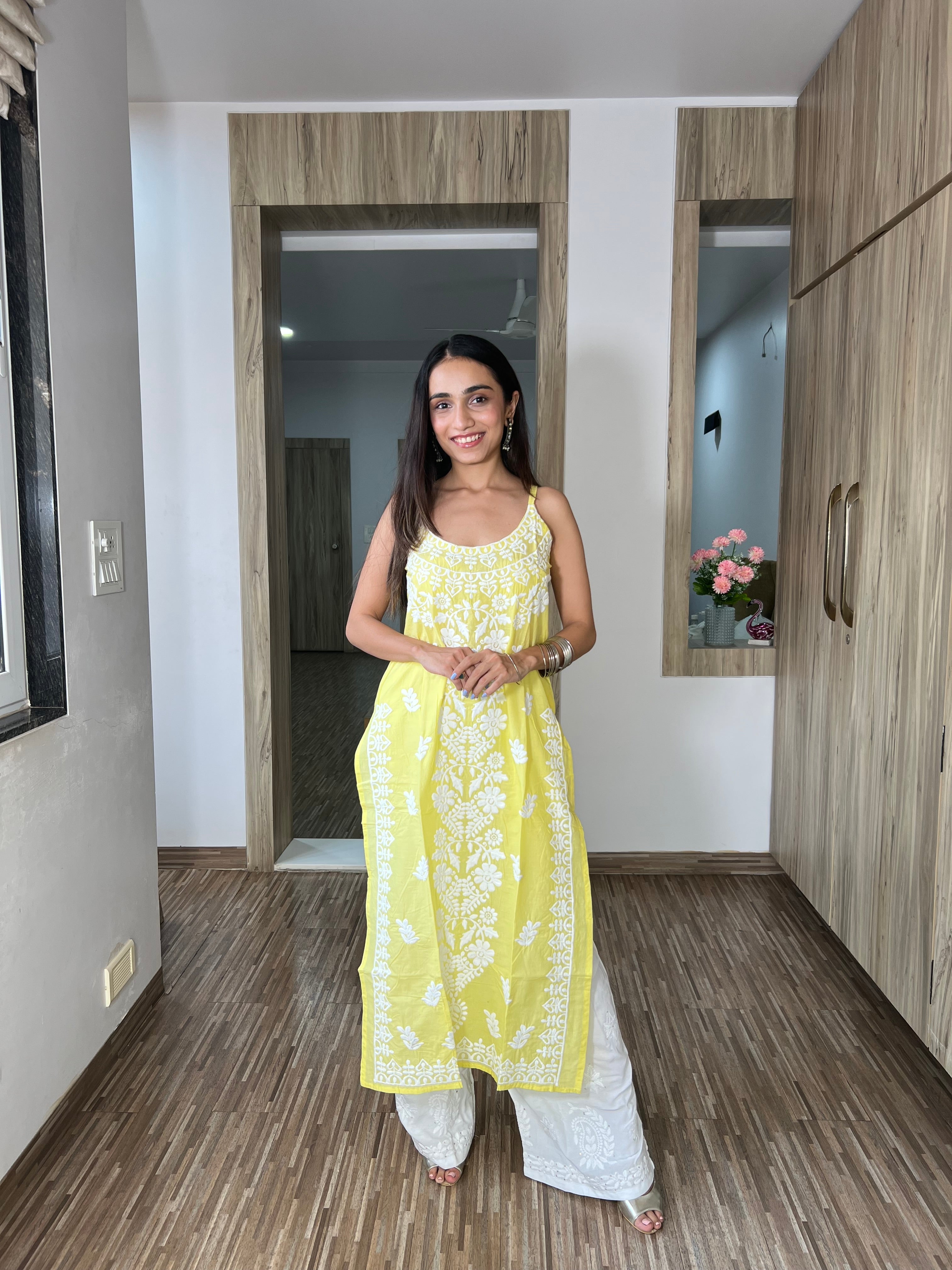 Noori Pastel Yellow Cotton Kurta